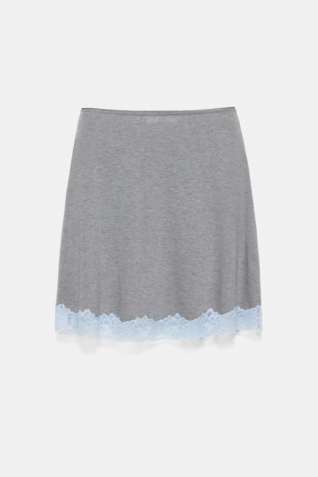Contrast camisole mini skirt — Grey marl