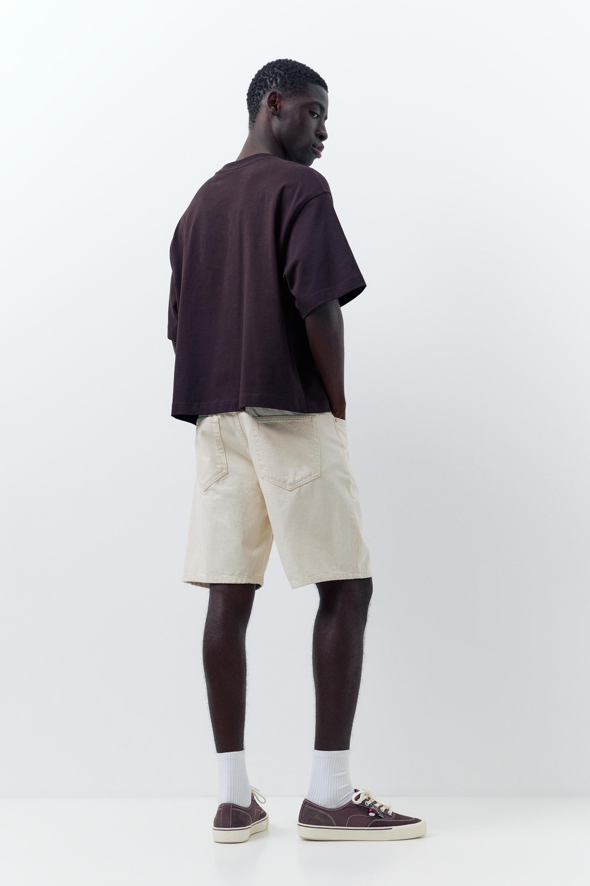 Standard denim Bermuda shorts — Ecru
