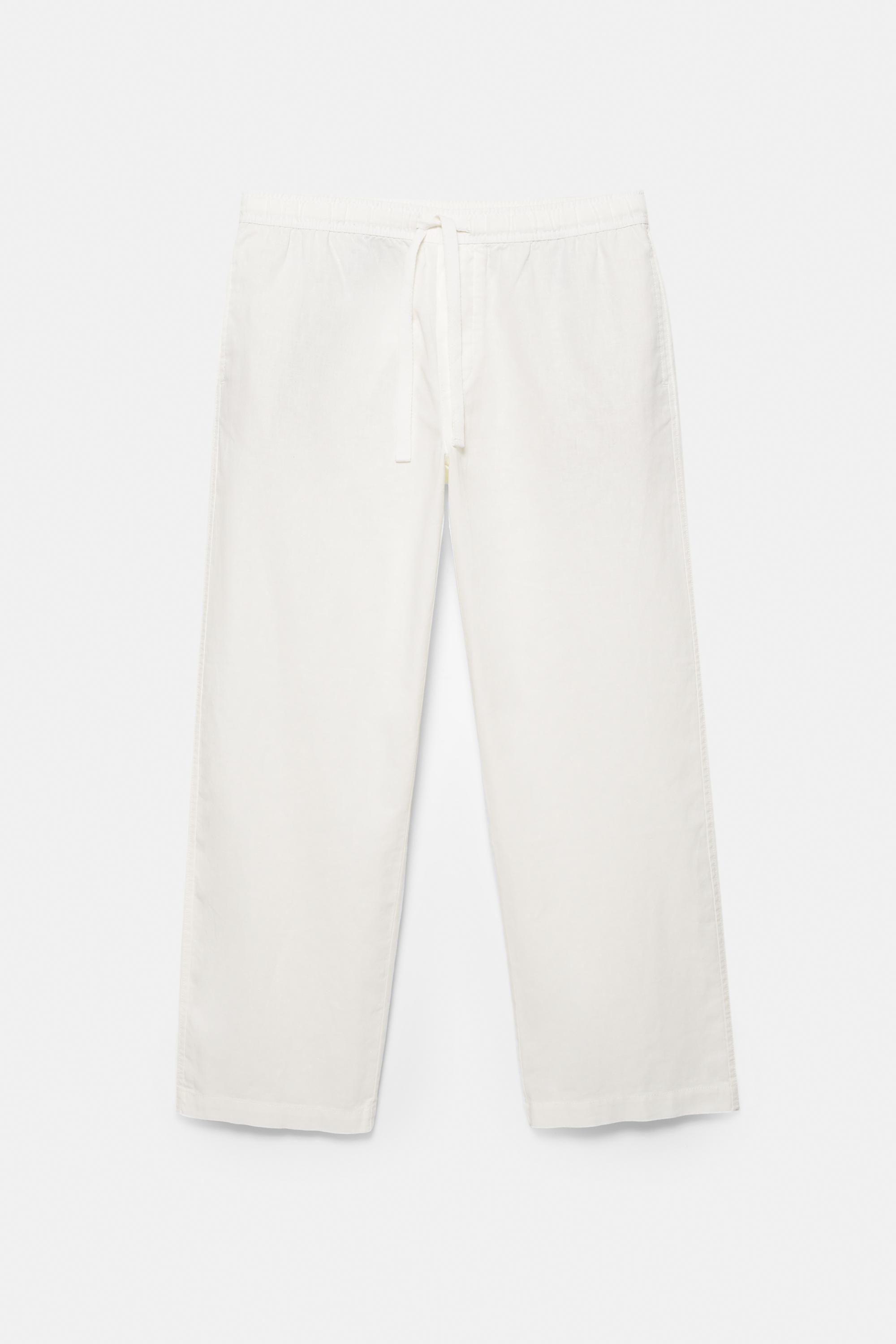 Linen blend jogger trousers — White