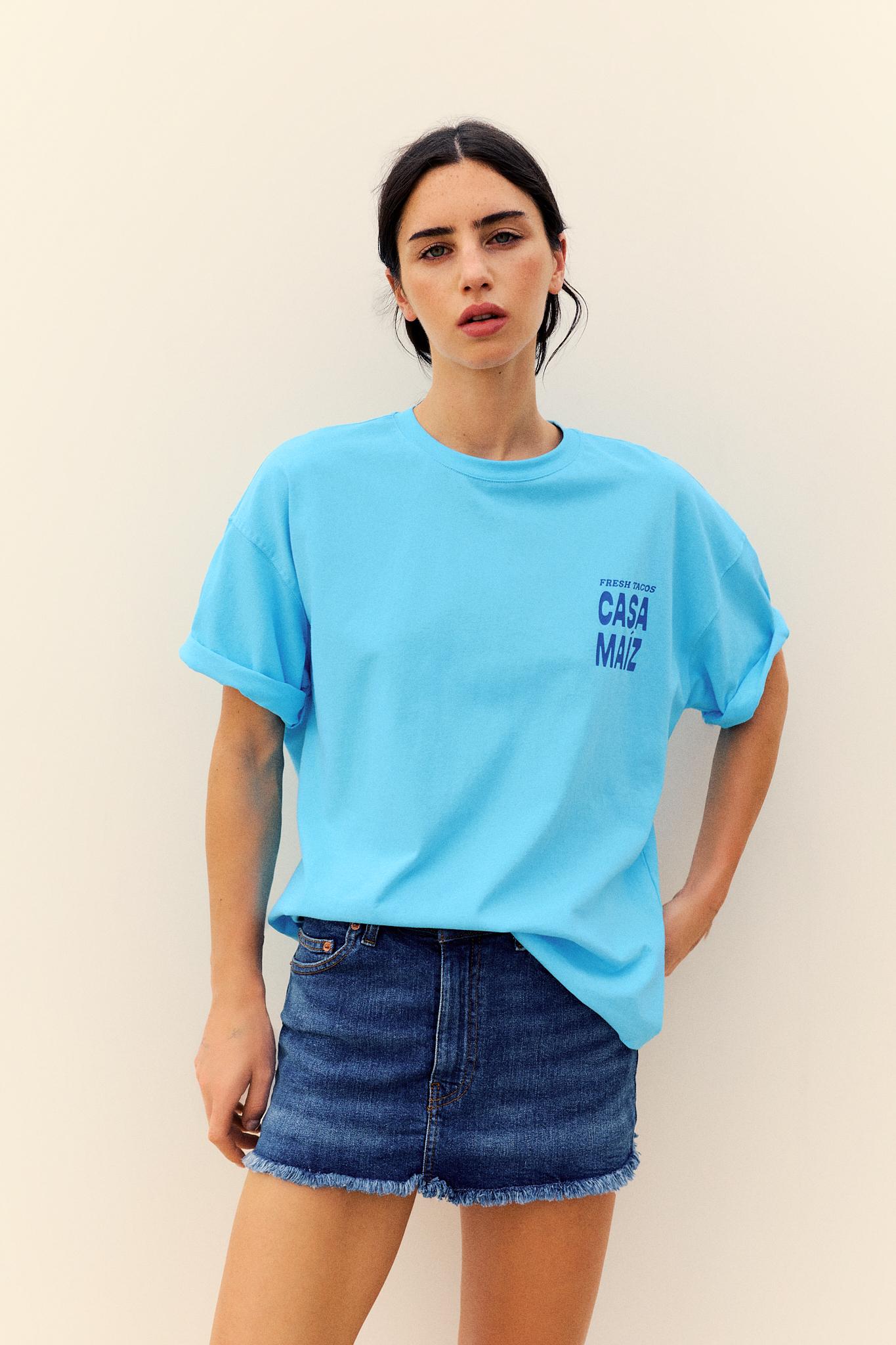 Taco graphic T-shirt — Pale blue