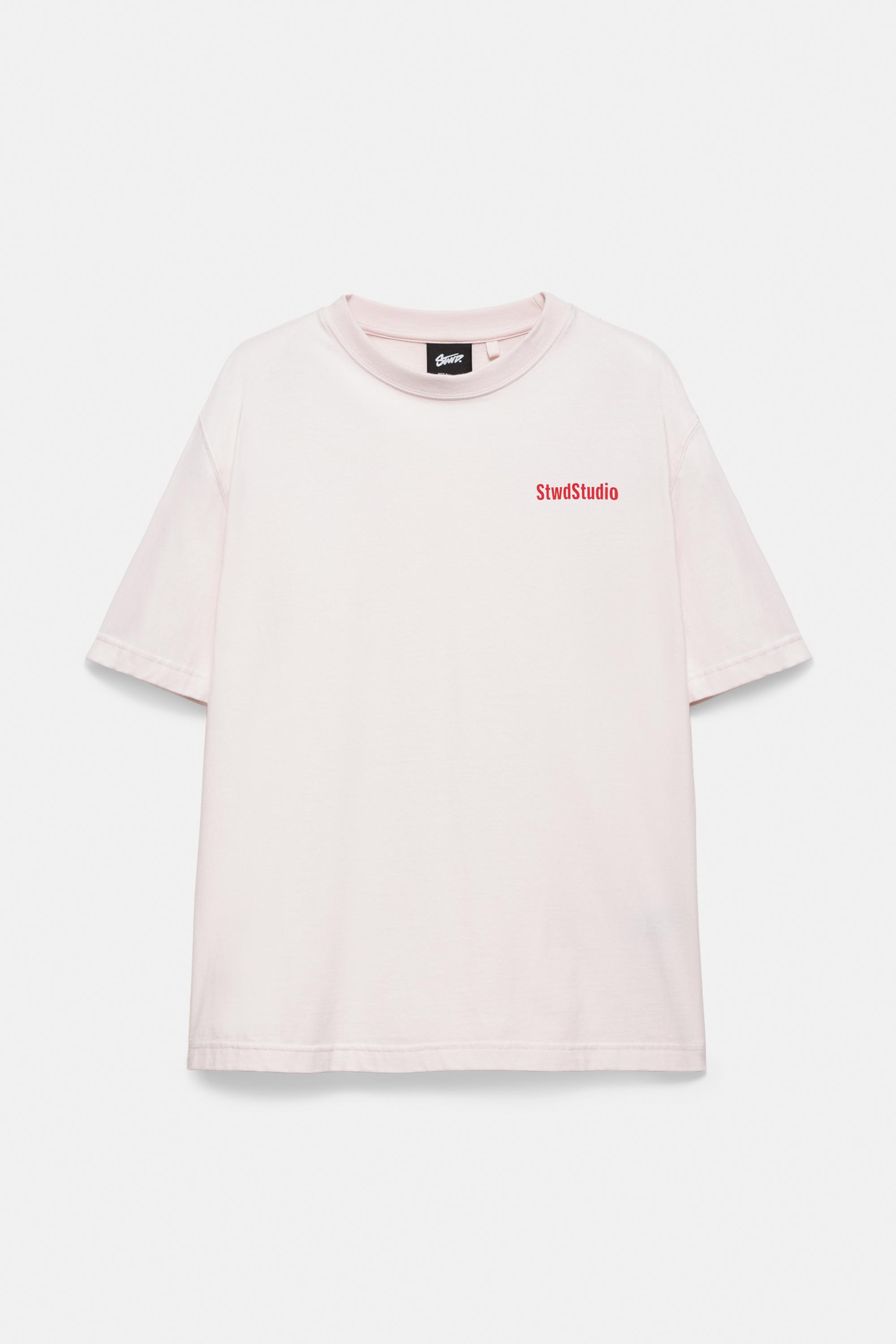 STWD Studio label T-shirt — Pastel pink