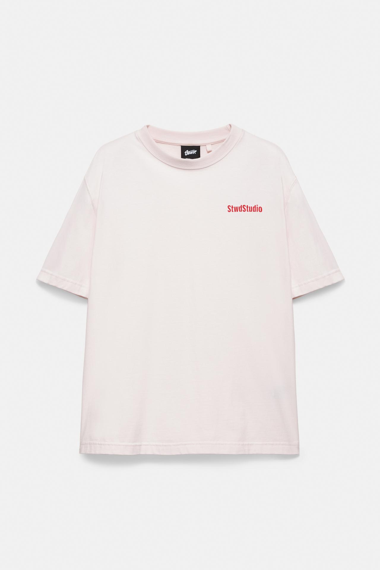 STWD Studio label T-shirt — Pastel pink