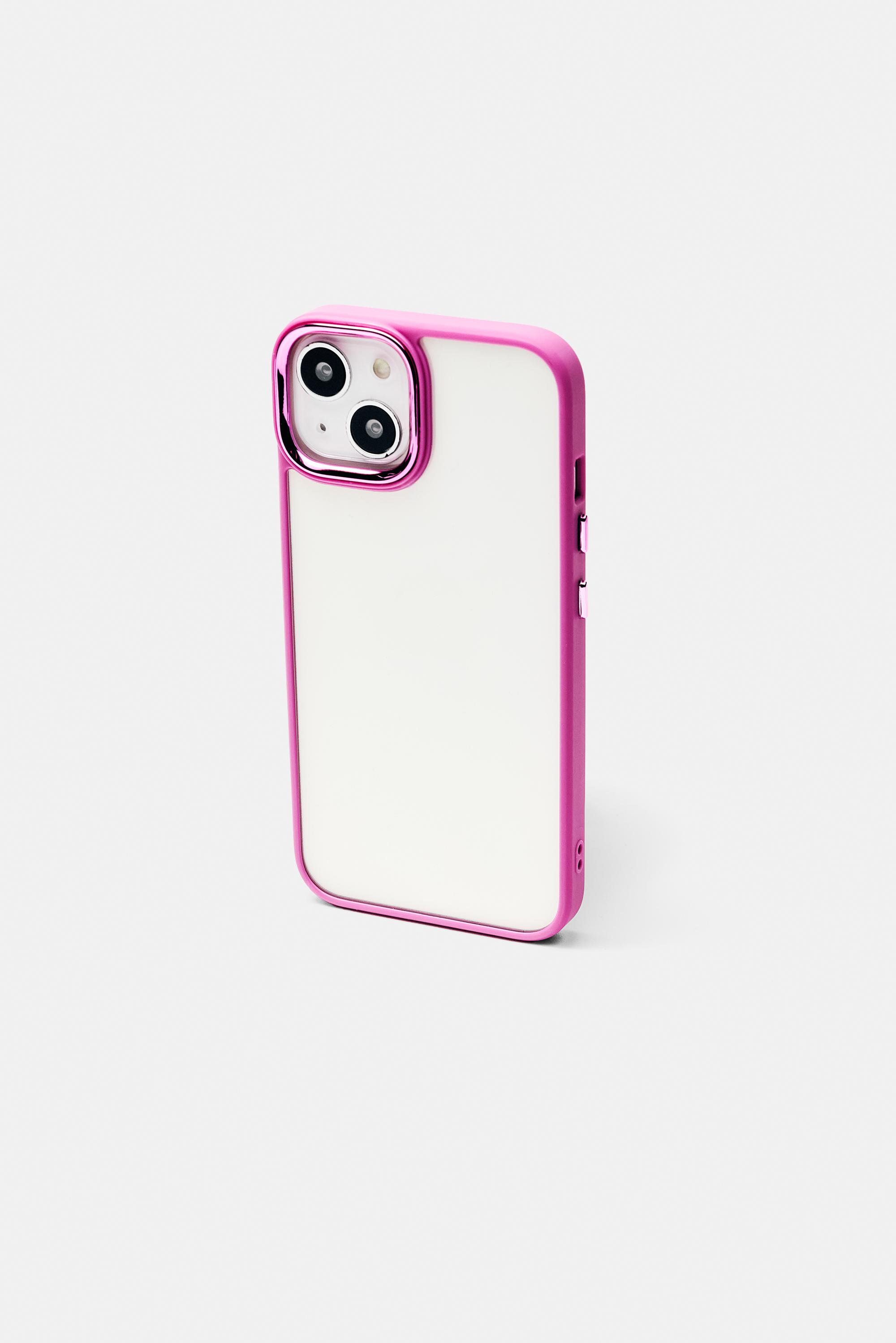 iPhone case with contrast border — Fuchsia