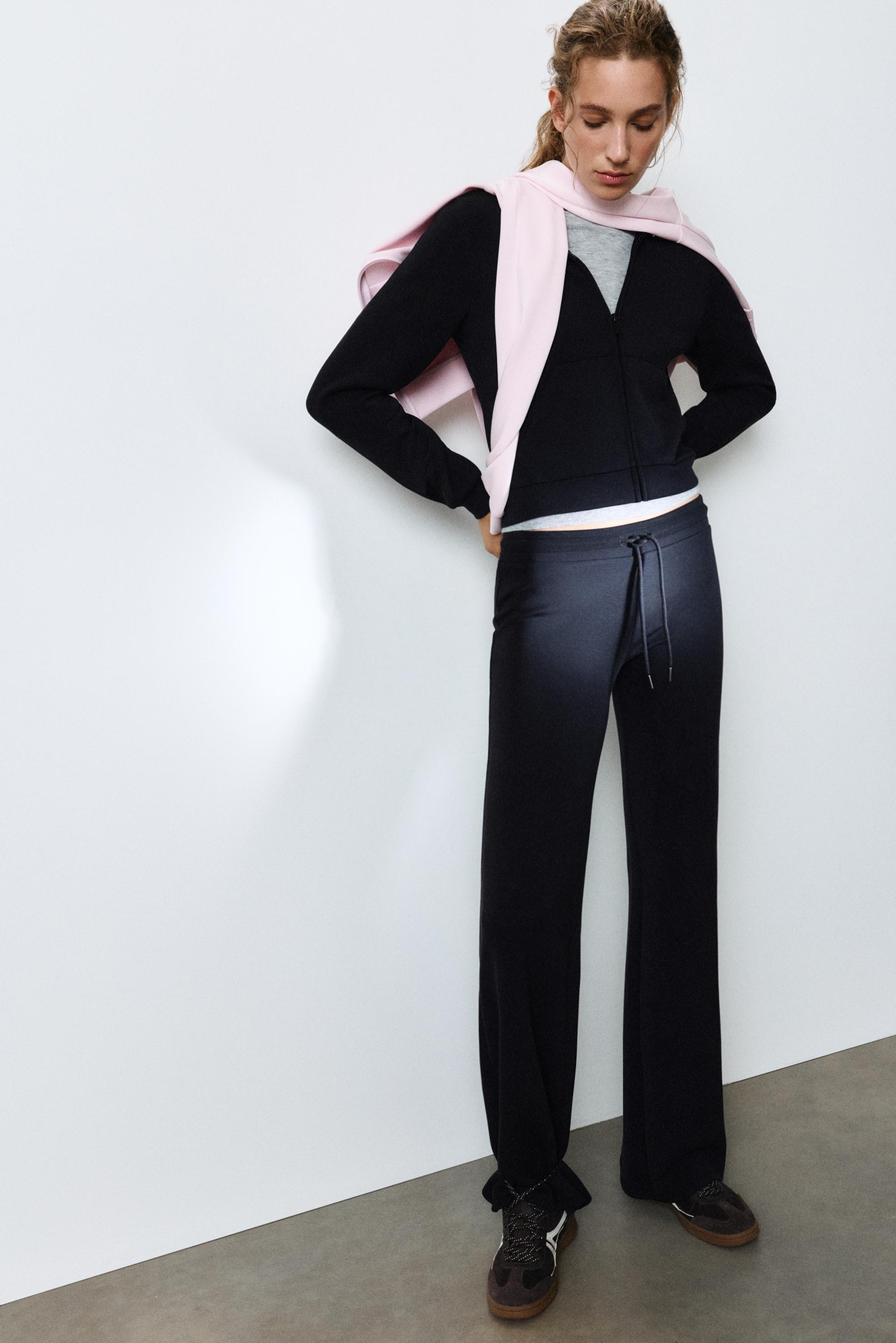 Modal flared trousers — Black