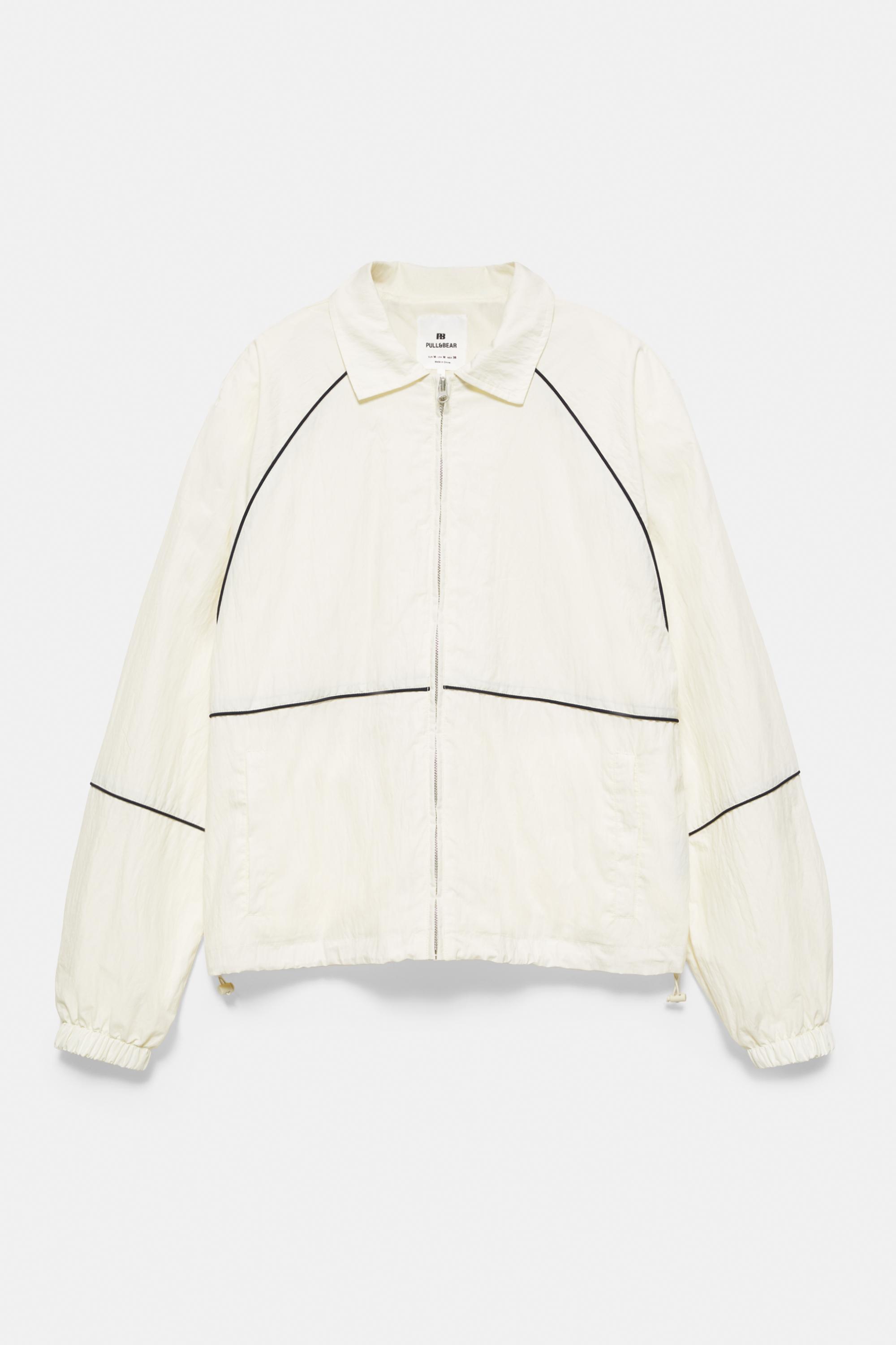 Lightweight contrast stitch jacket — Off white