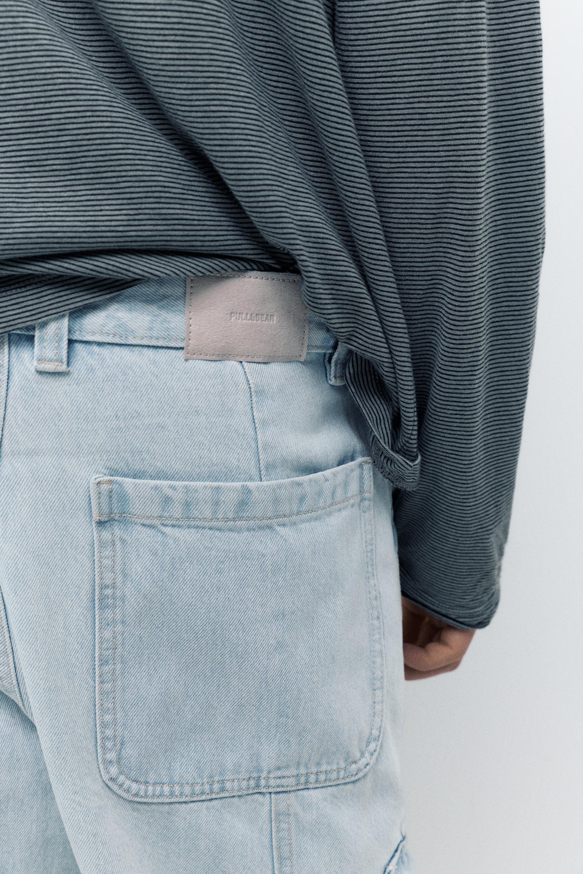 Baggy cargo jeans — Pale blue