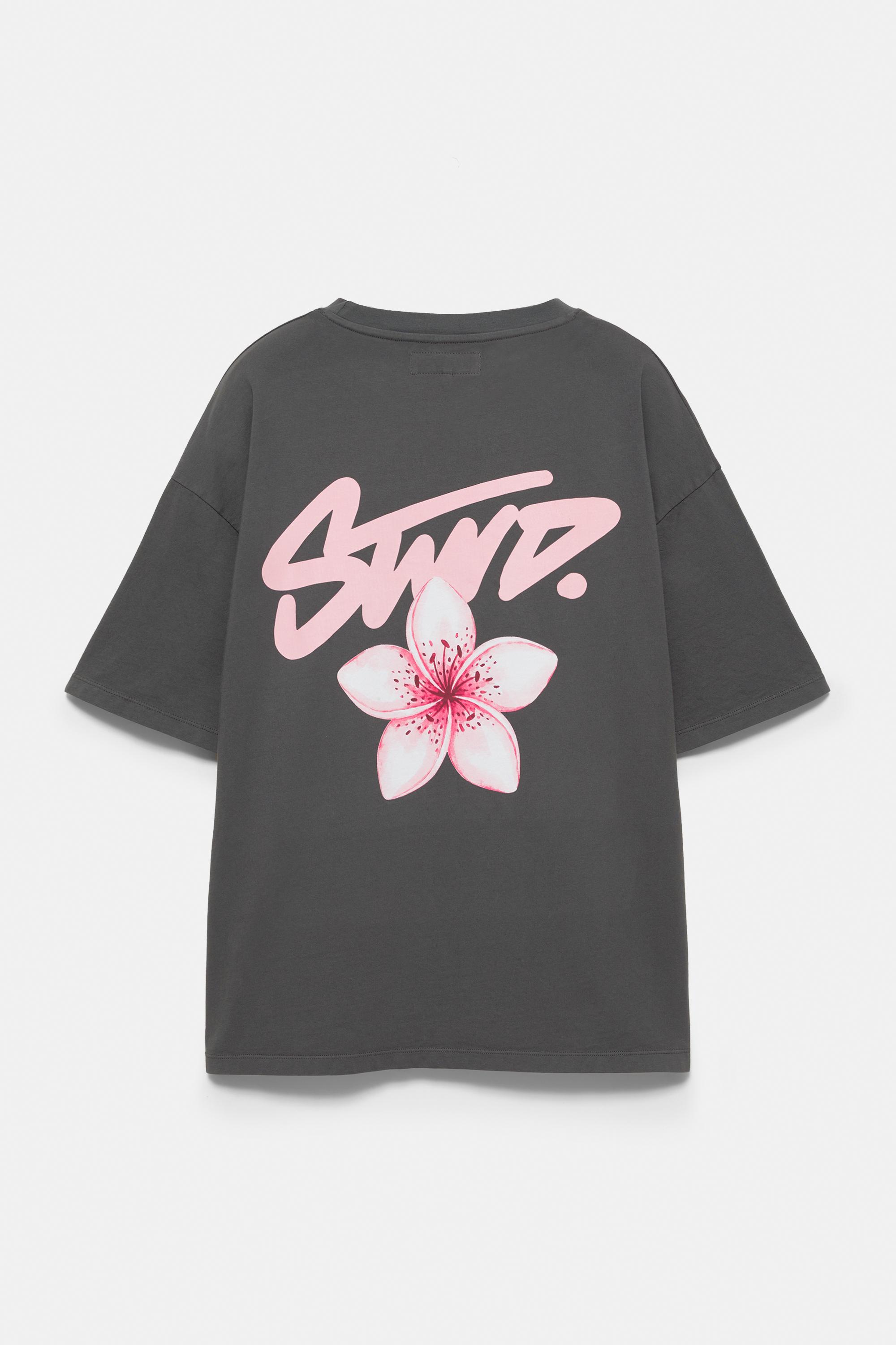 STWD Flower T-shirt — Faded black