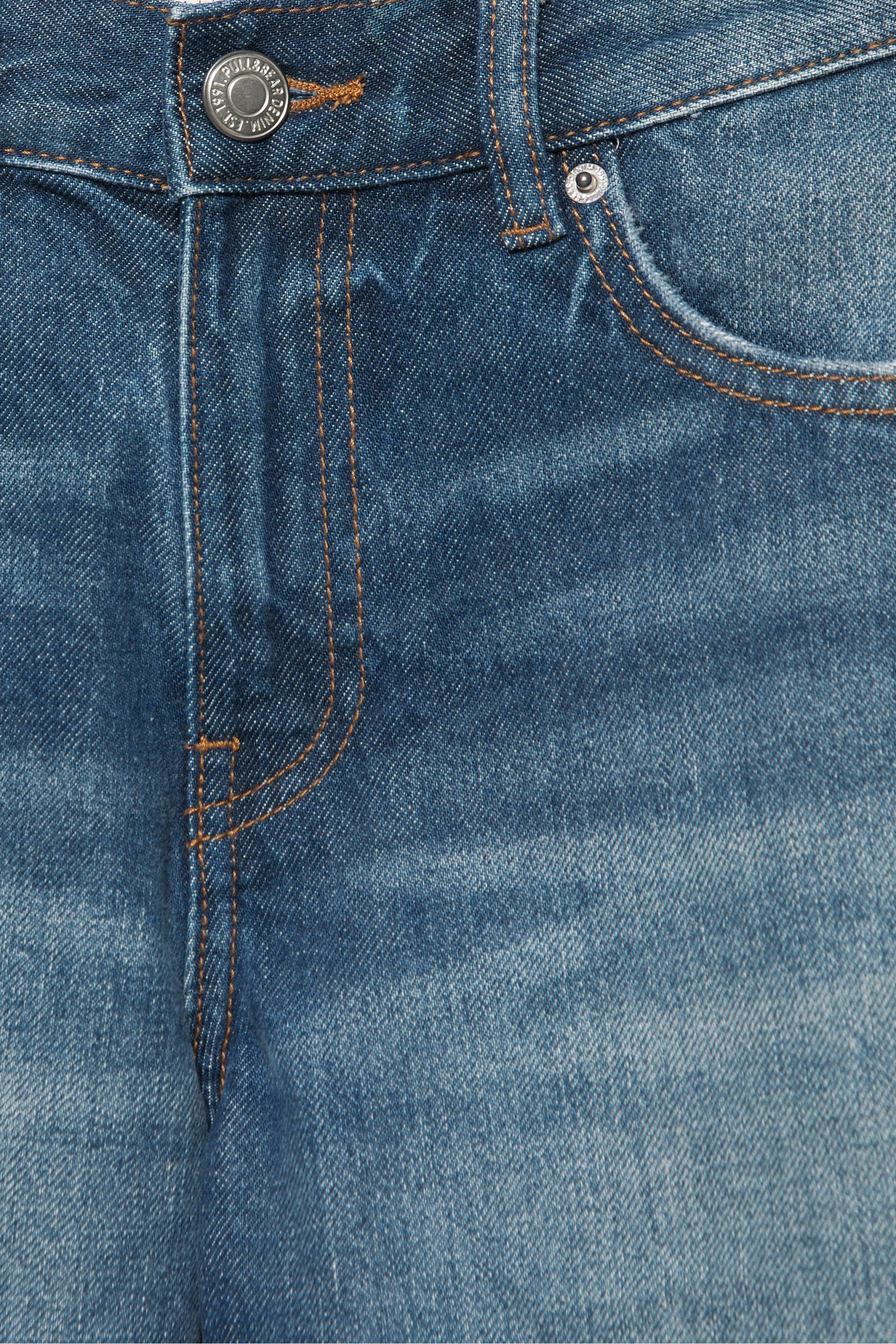 Mid-waist denim Bermuda shorts — Dark blue (alternate view)