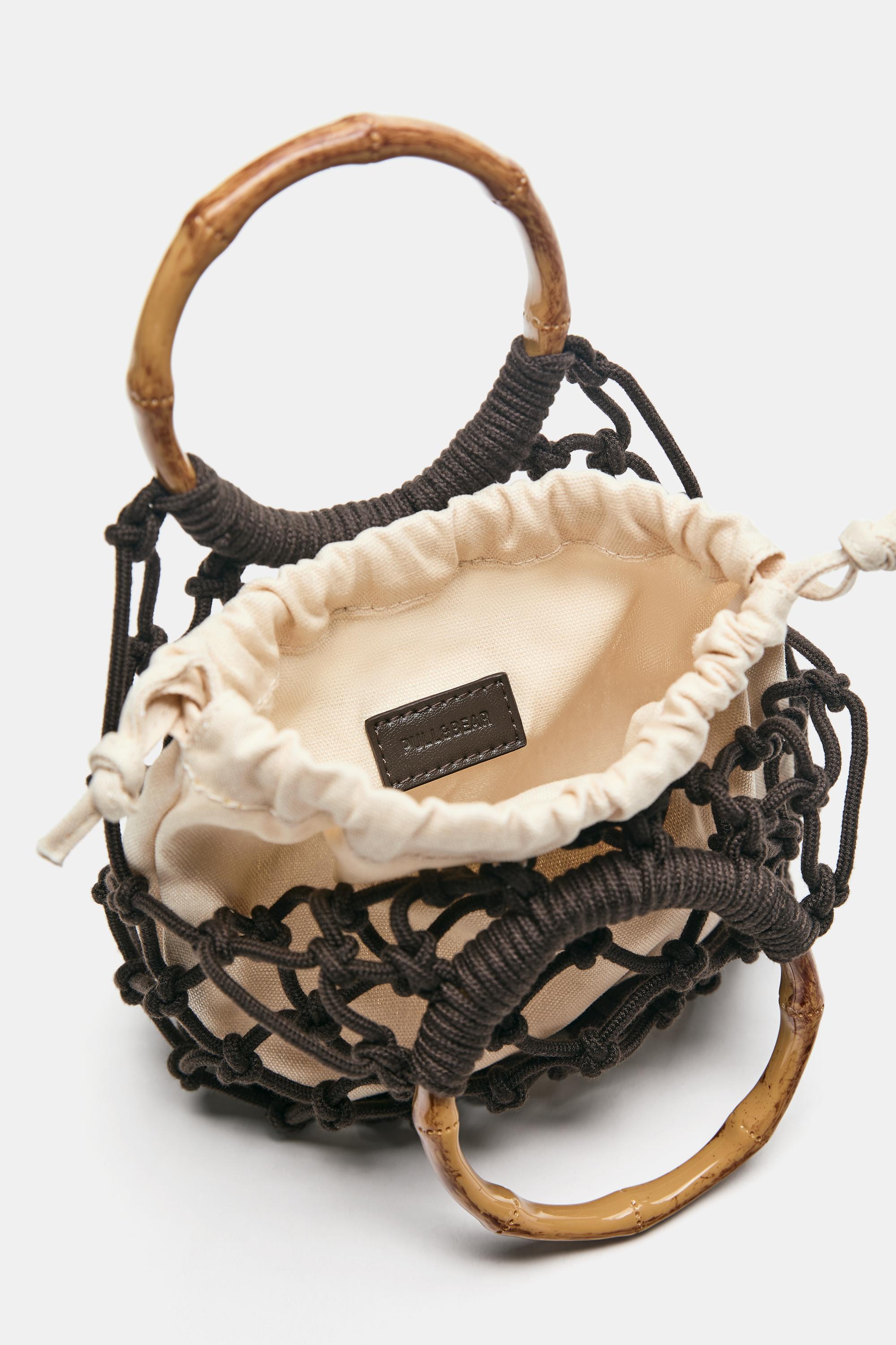 Mesh handbag — Brown