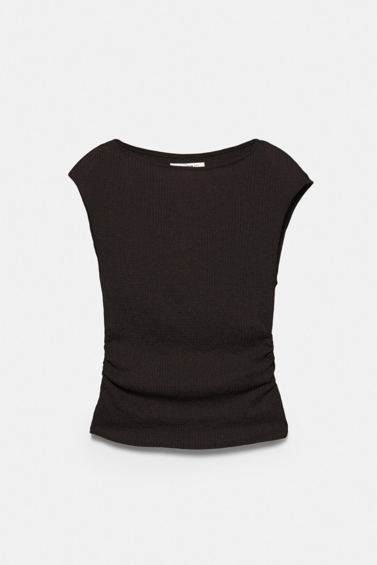 Crepe top — Brown