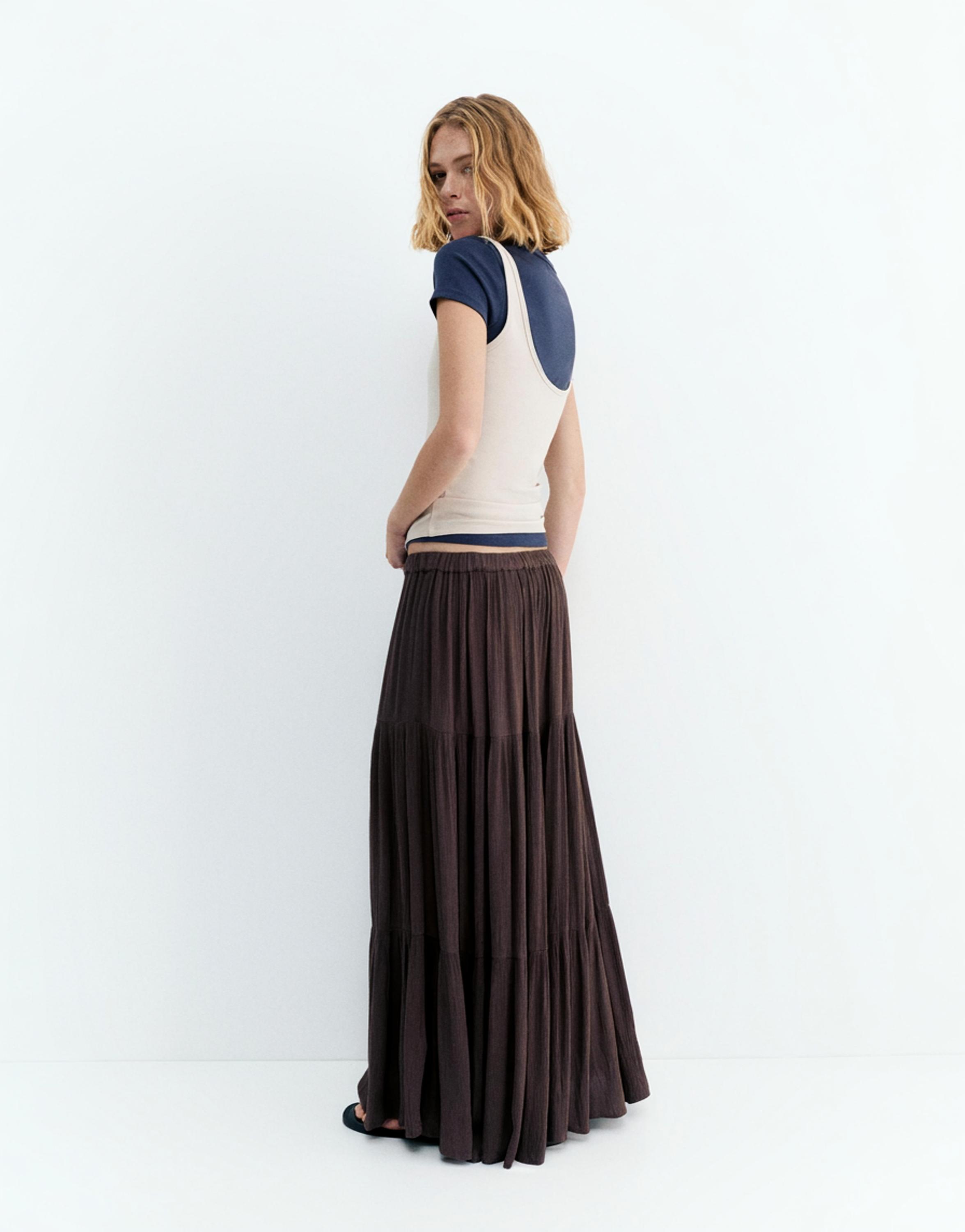 Panel detaylı midi etek - Görsel 81