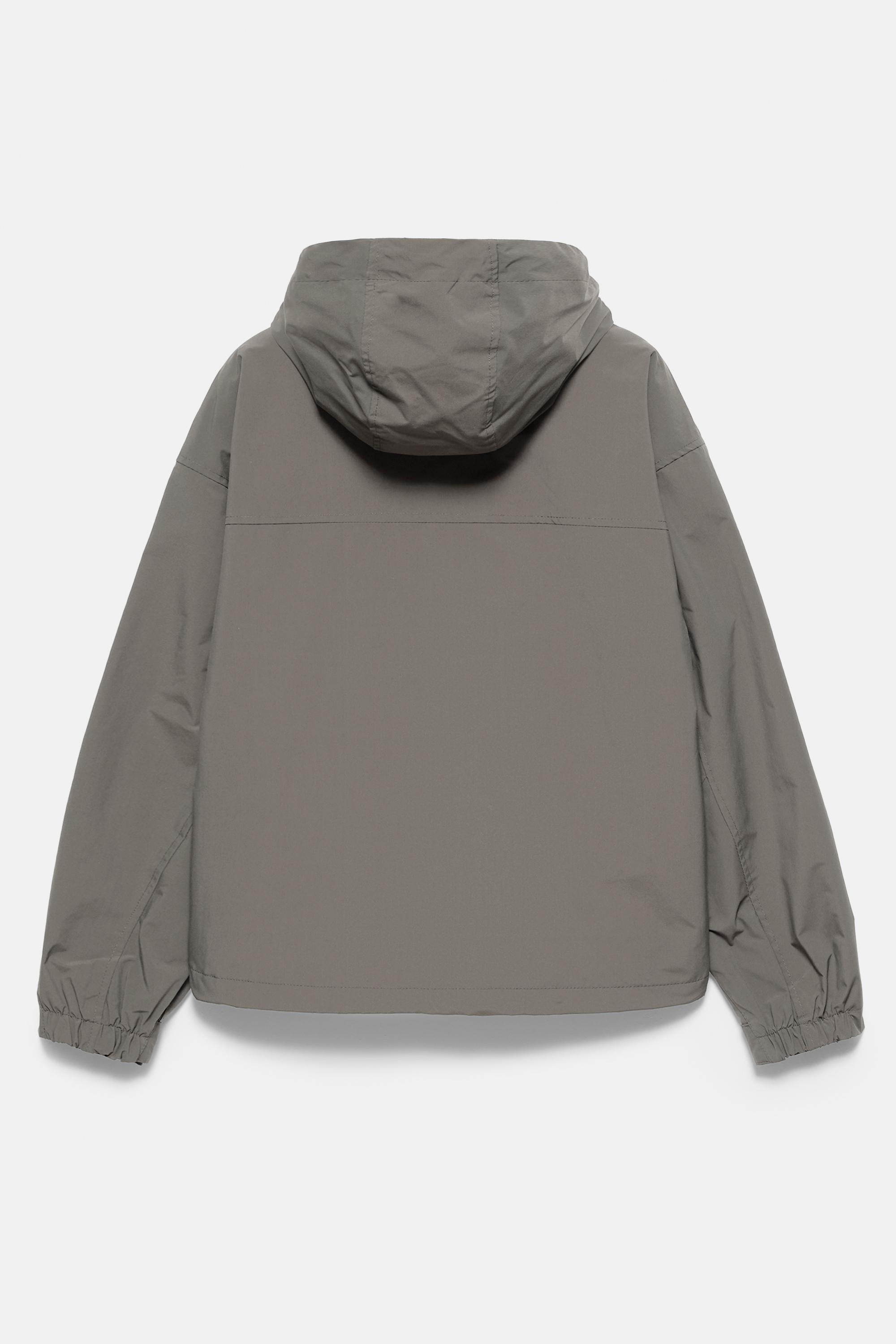 Lightweight hooded raincoat — Anthracite grey