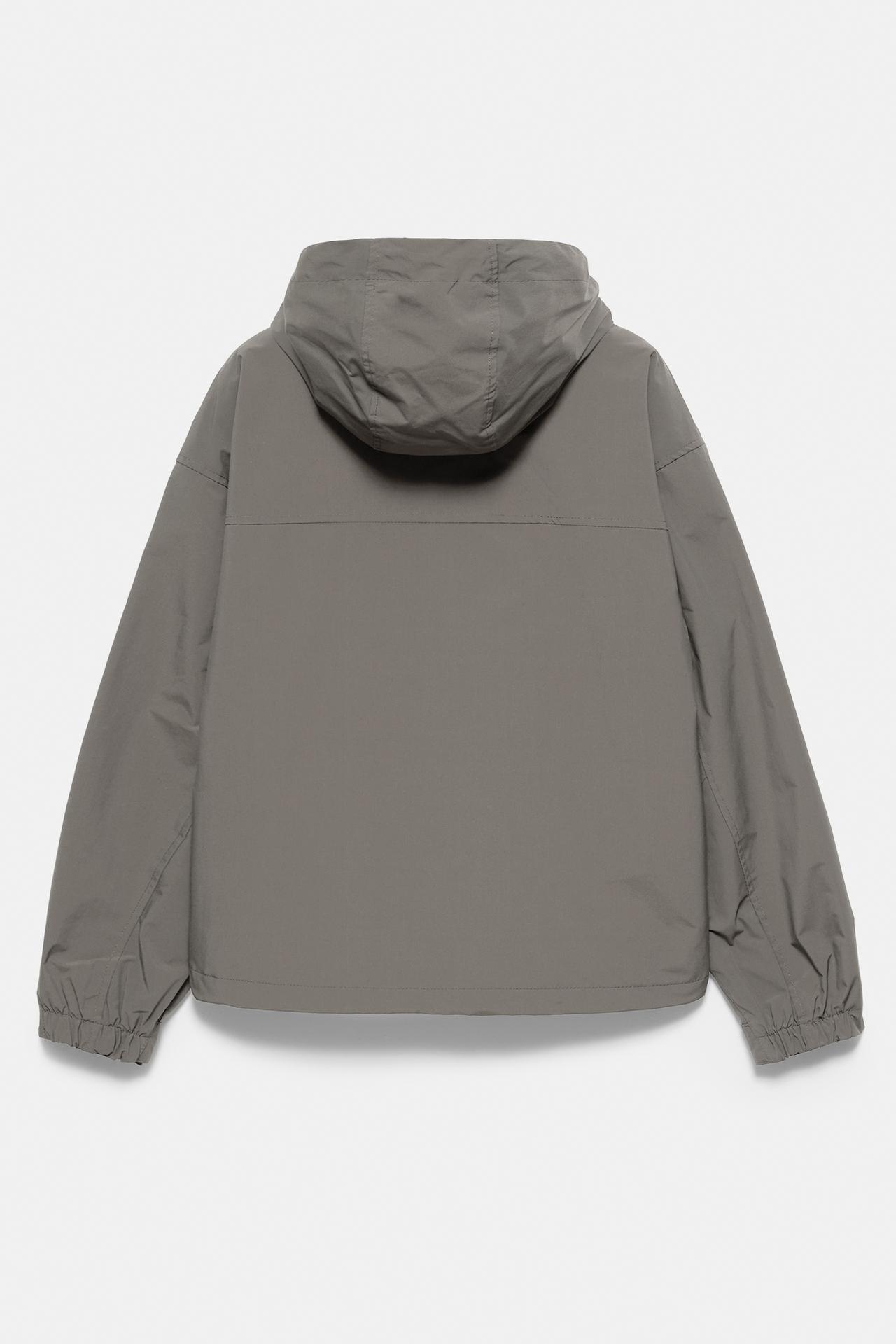 Lightweight hooded raincoat — Anthracite grey