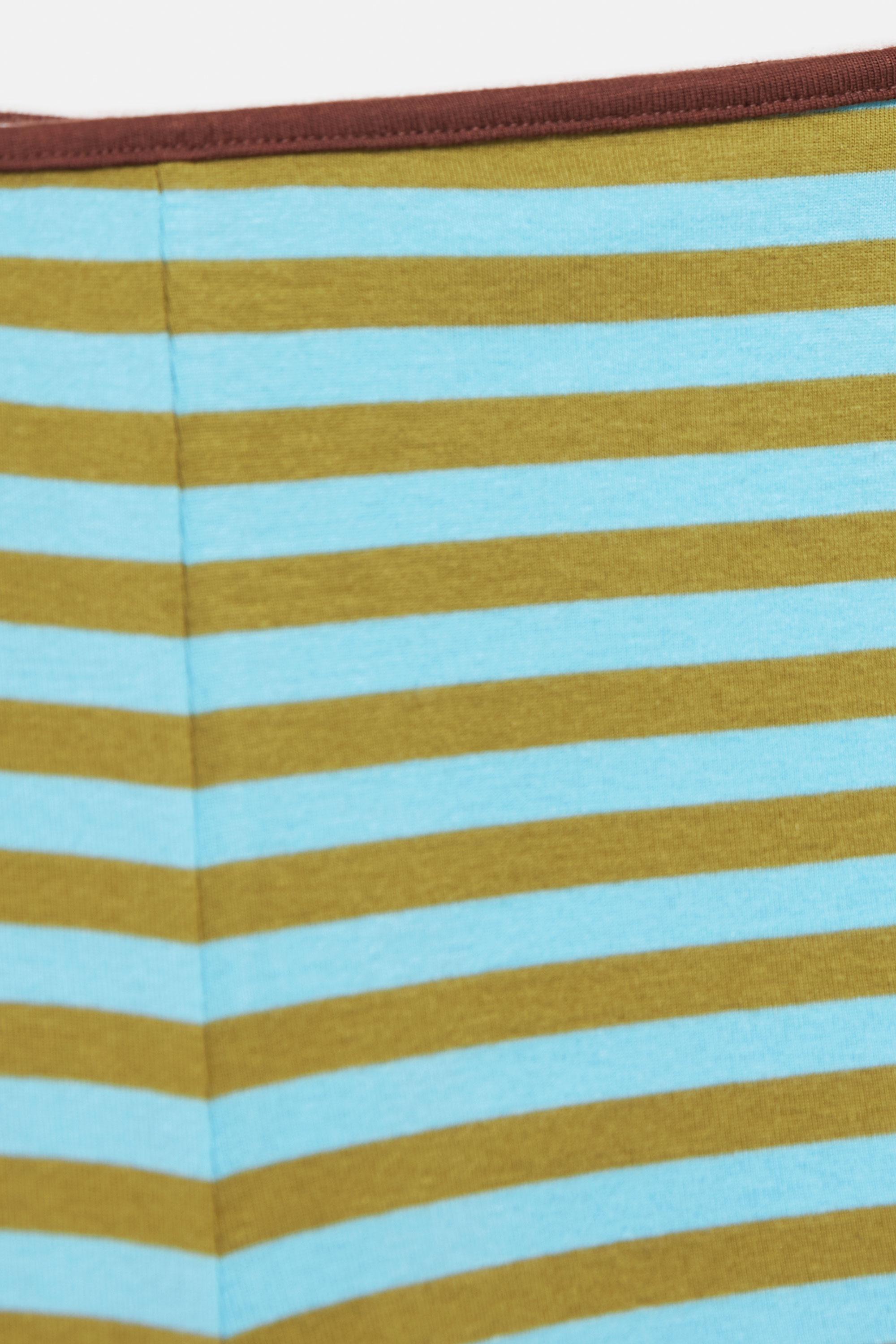 Striped ribbed mini shorts — Bluish green