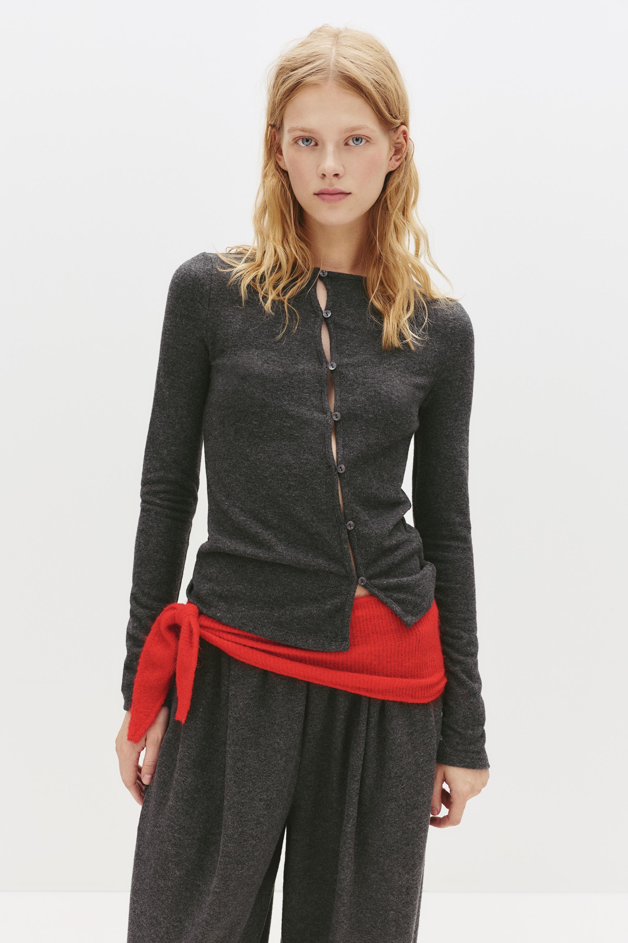 Soft-Touch-Shirt Mit Knöpfen