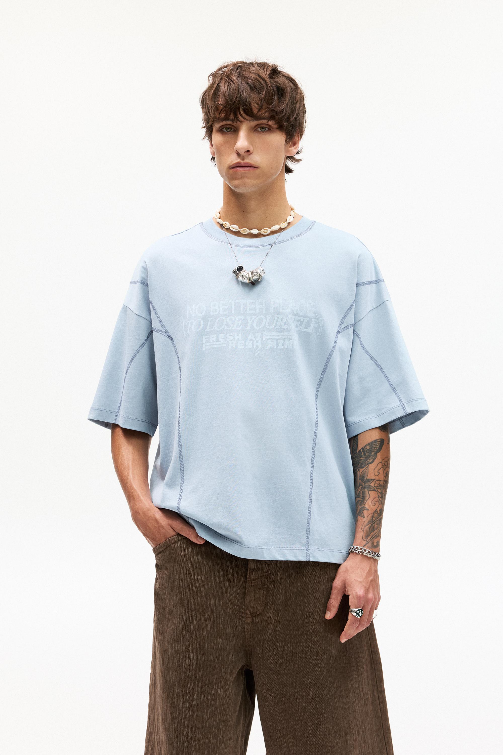 Shirt Stwd Mit Nähten Und Schriftzug