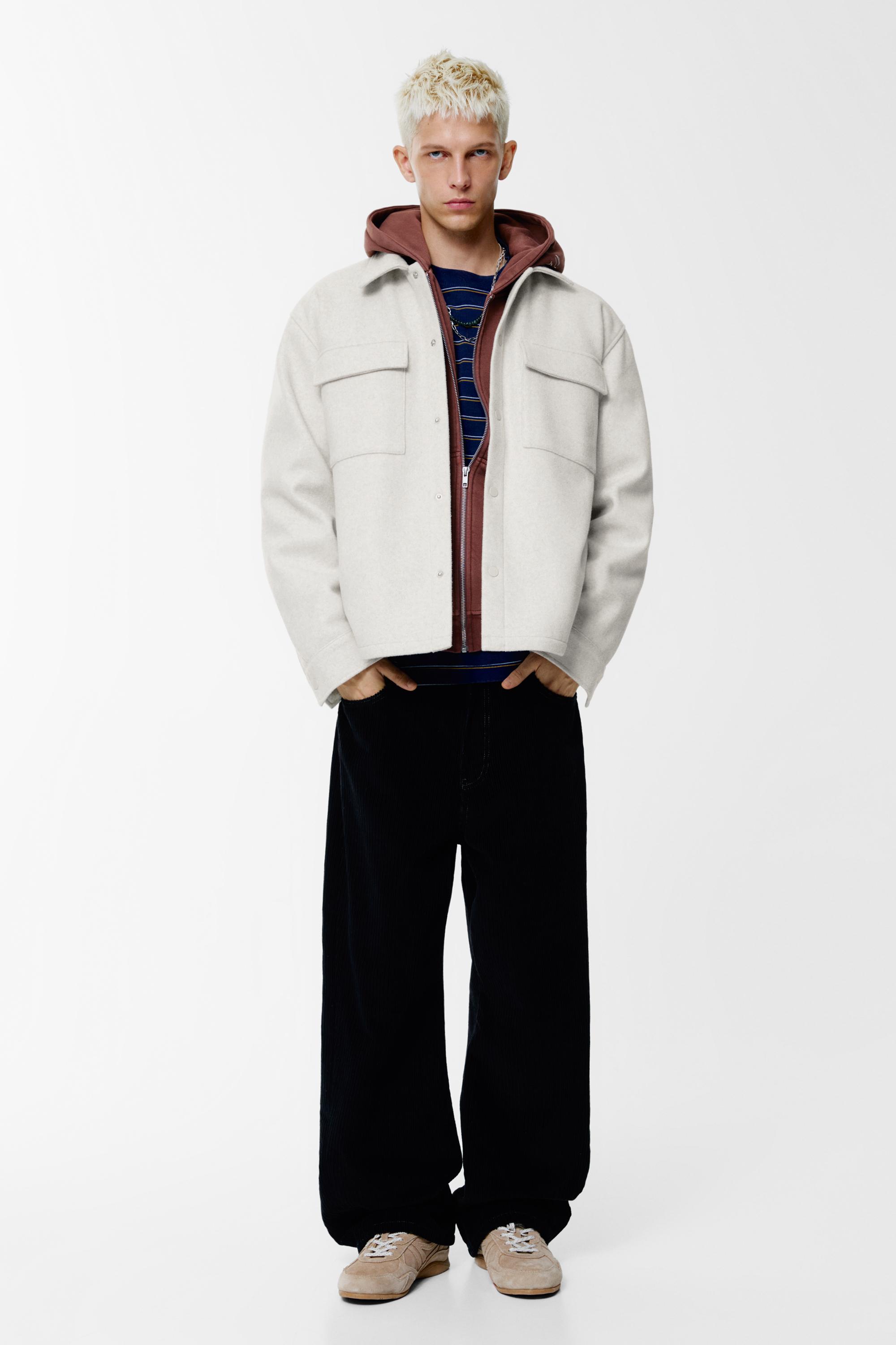 Cepli yünlü ince ceket - Görsel 24