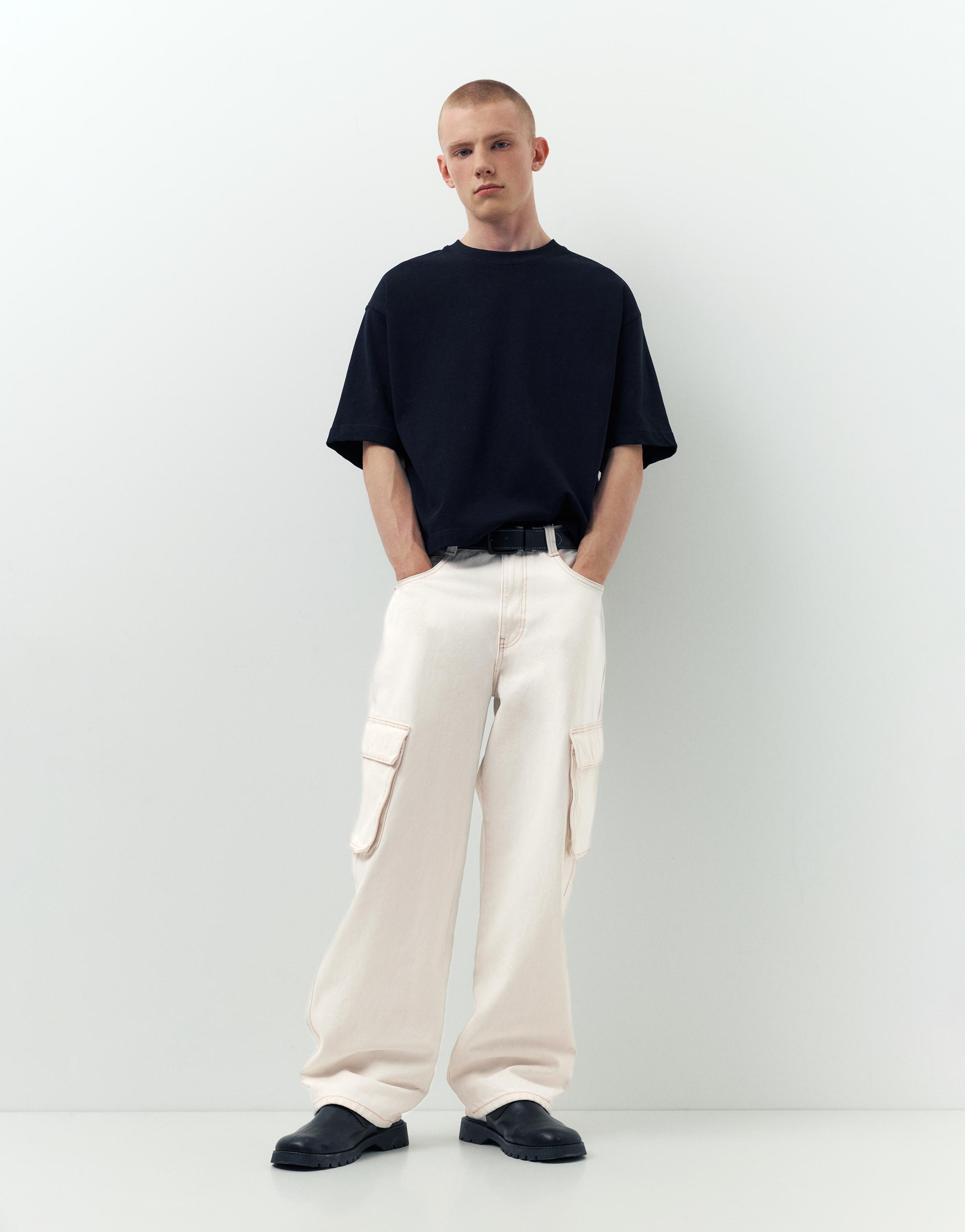 Baggy cargo jeans — White