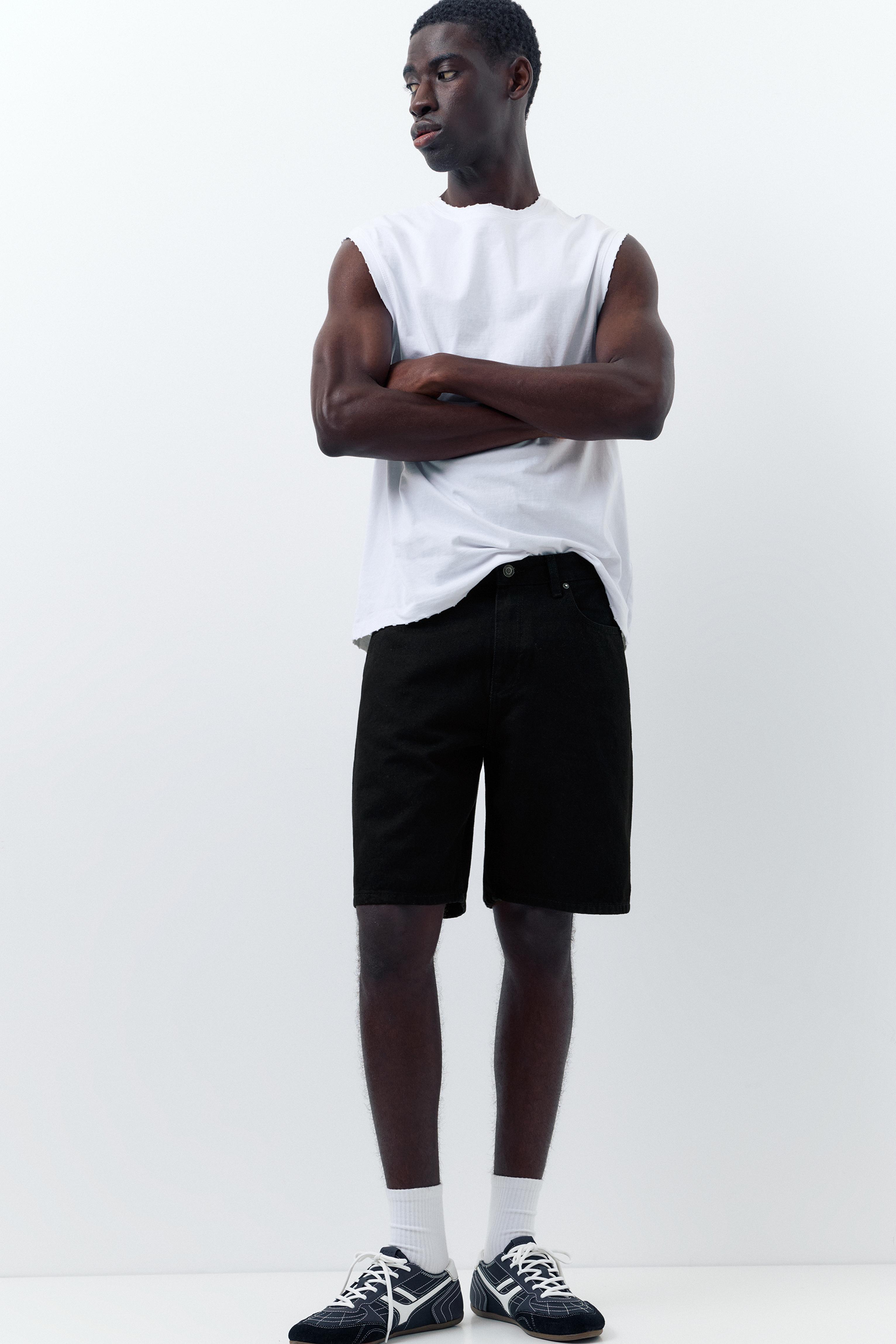 Standard denim Bermuda shorts — Black