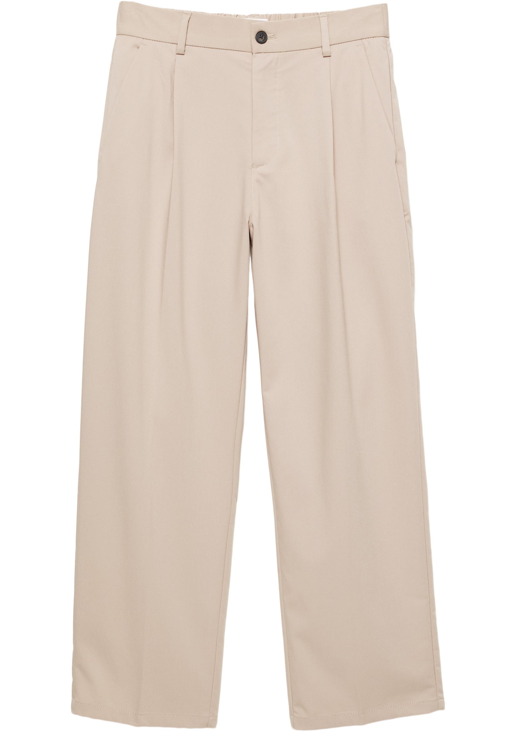 Wide-leg tailored trousers — Ecru
