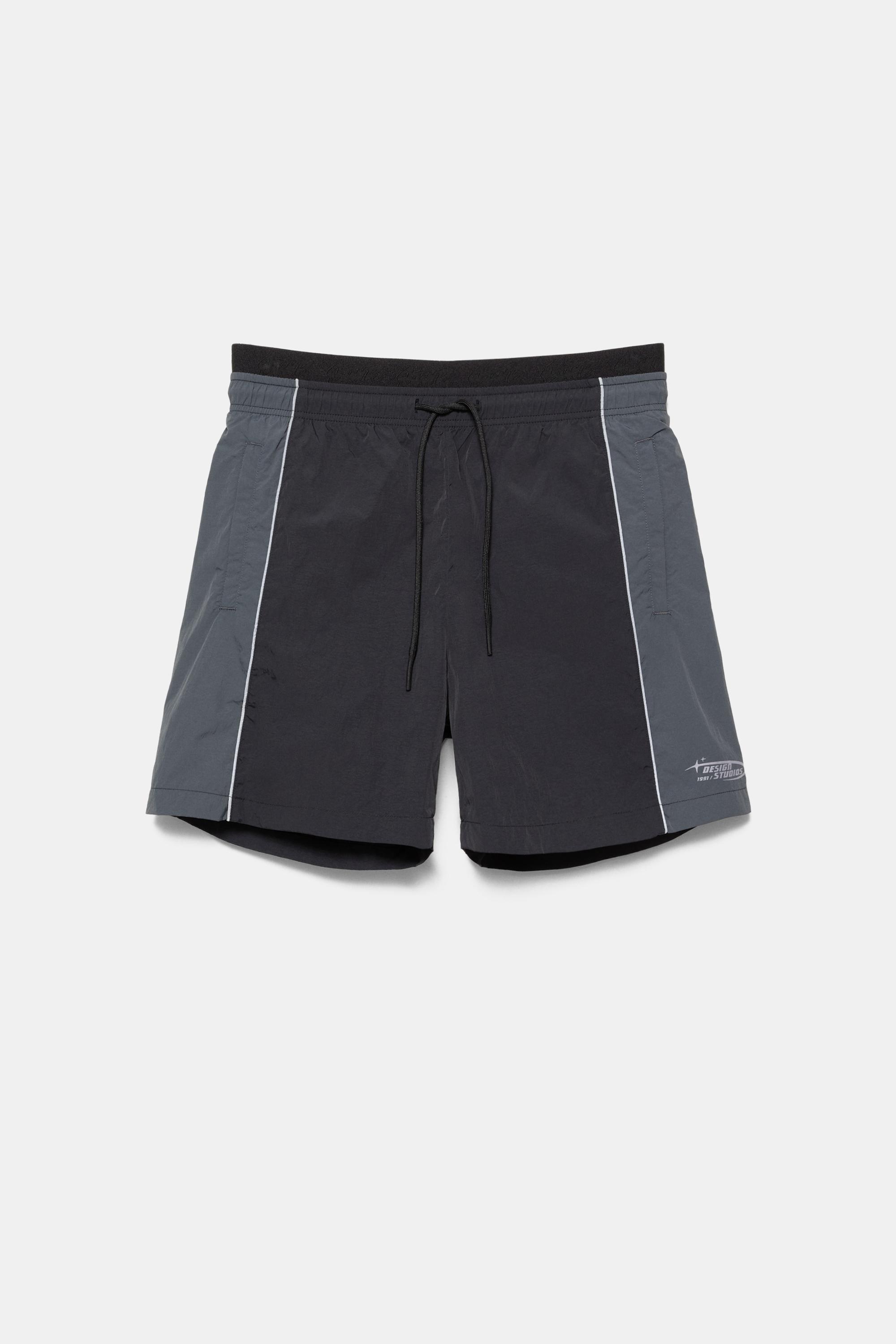 Panelled swimming trunks — Black