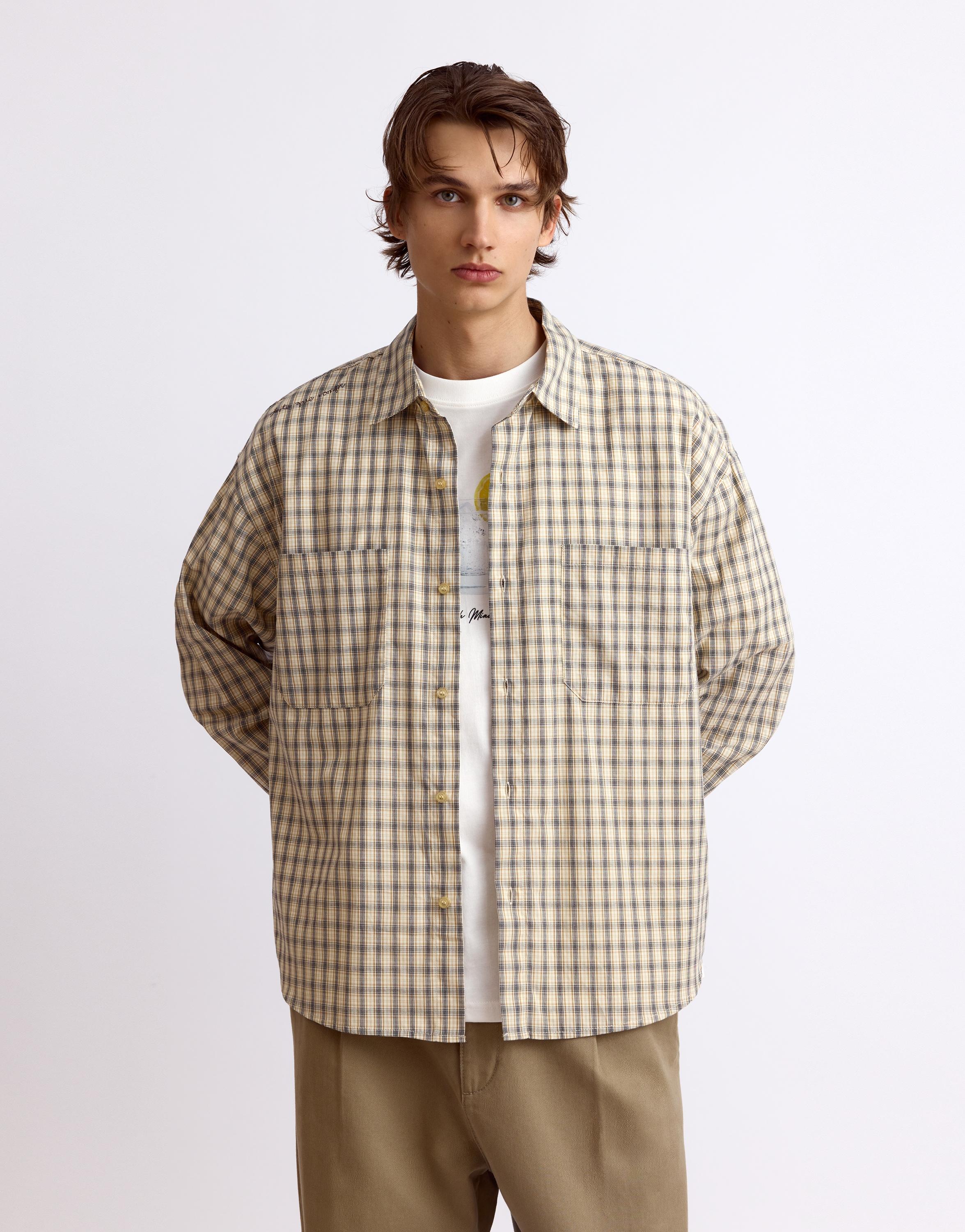 Pull&Bear Kareli uzun kollu gömlek görsel 4
