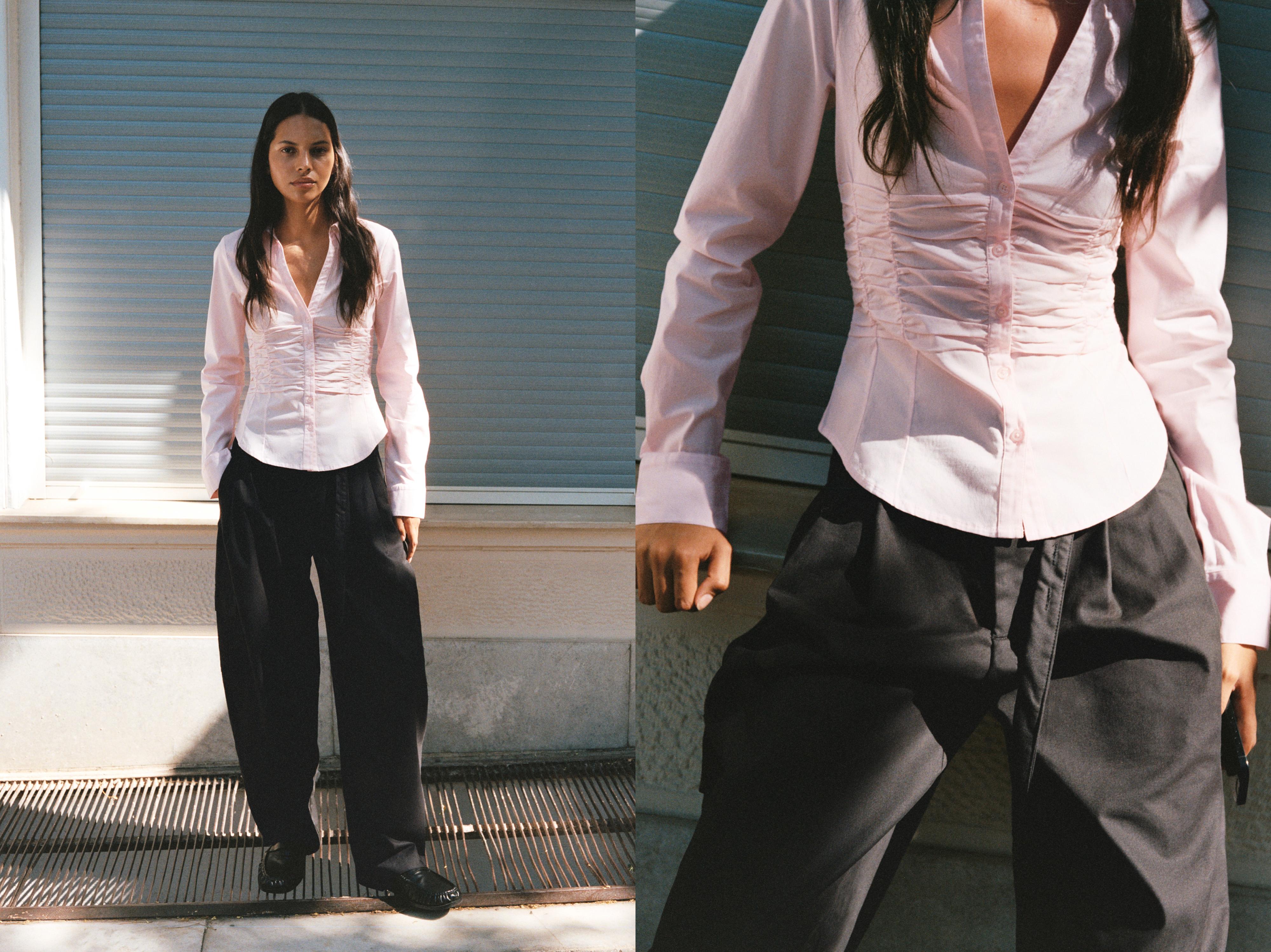 Balloon cargo trousers with belt — Faded black