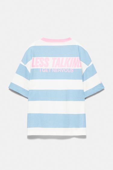Oversize striped graphic T-shirt — Pale blue 8