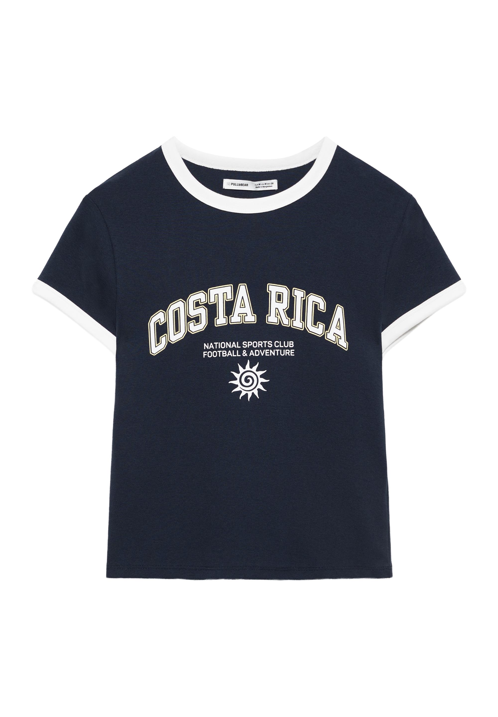 Ribbed graphic T-shirt — Navy