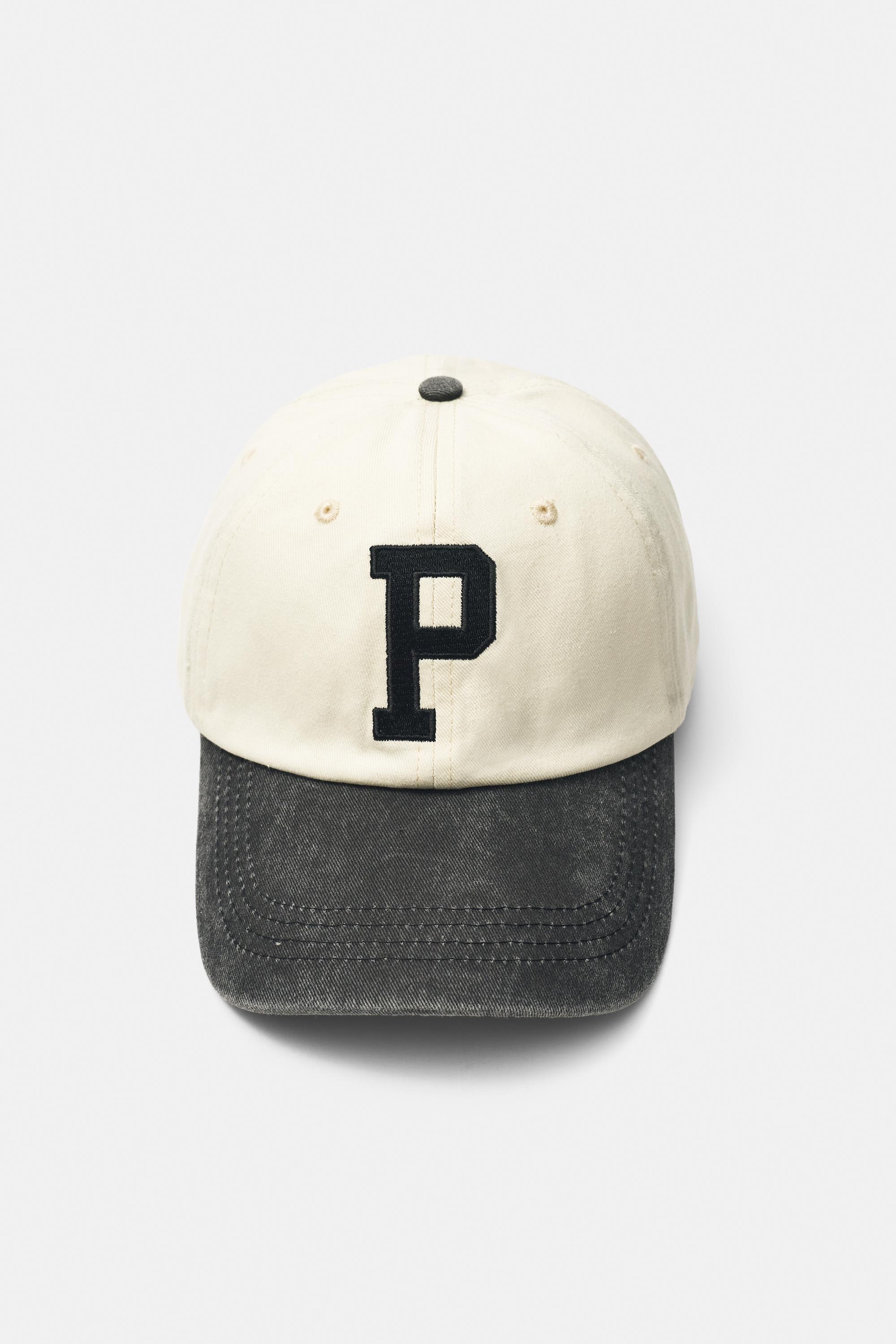 P embroidered cap — Grey