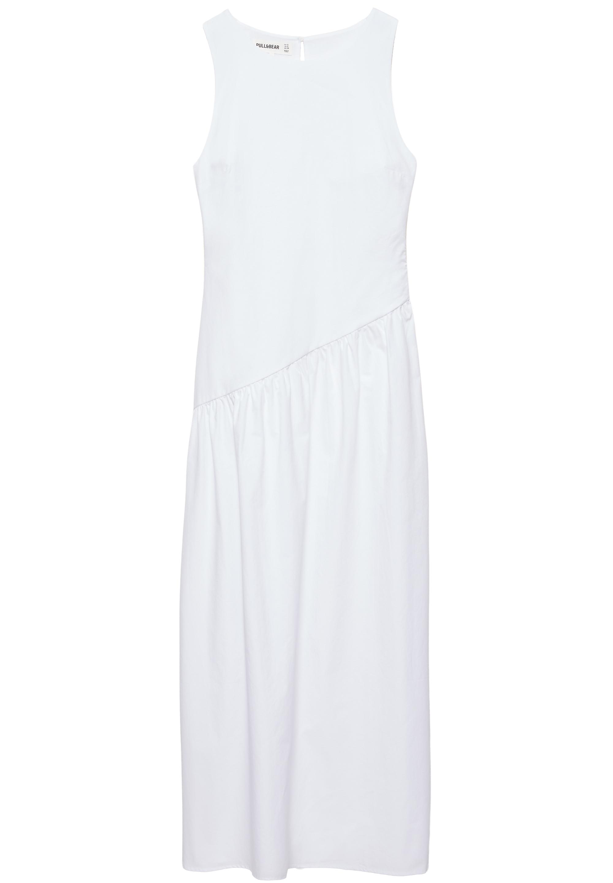 Poplin midi dress — White