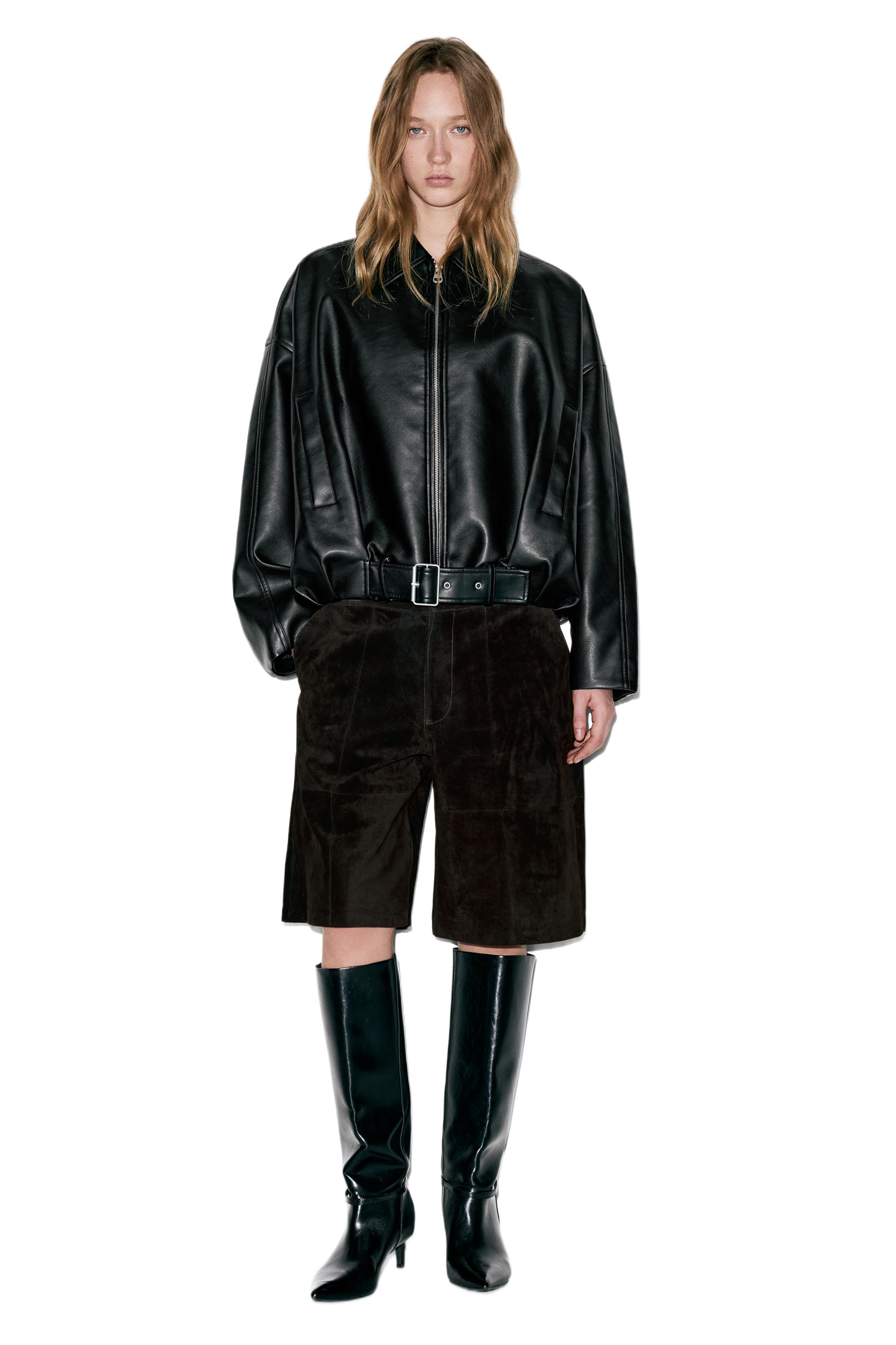 Suni deri balon ceket - Görsel 5