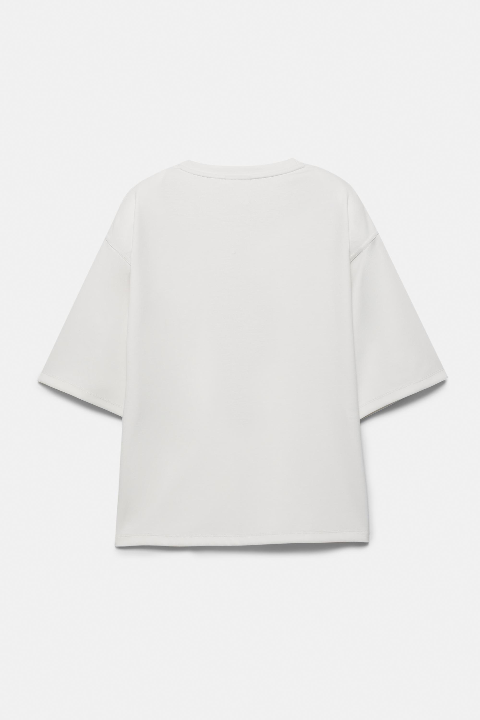 Soft-touch short sleeve T-shirt — Ecru