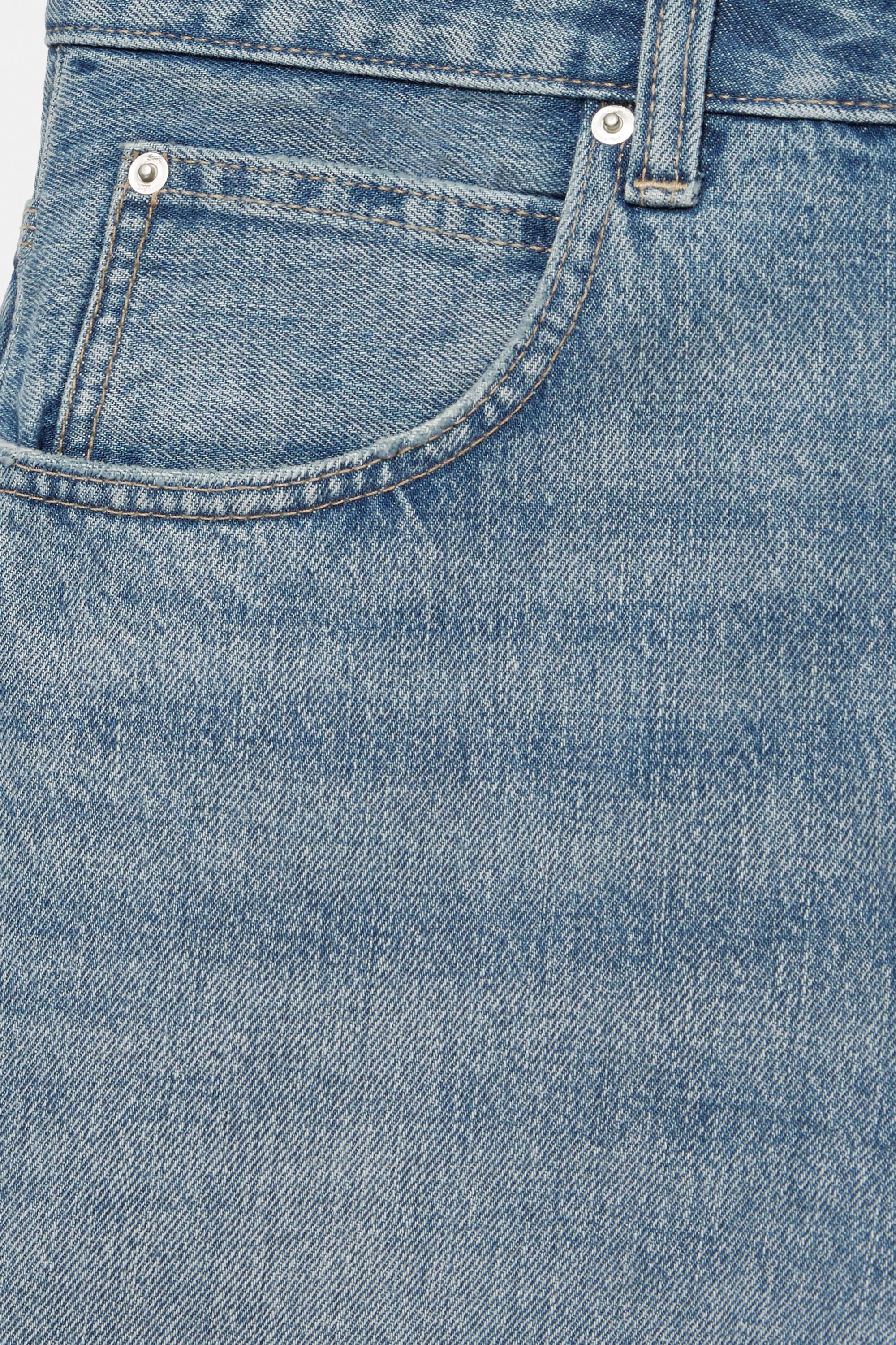 Baggy relaxed fit denim Bermuda shorts — Greenish blue