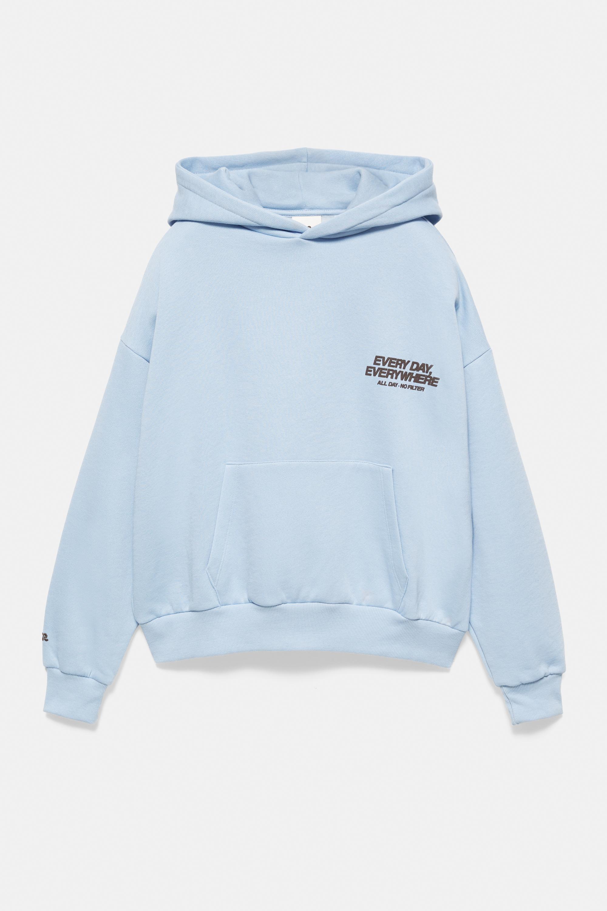 Oversize graphic hoodie — Pastel blue