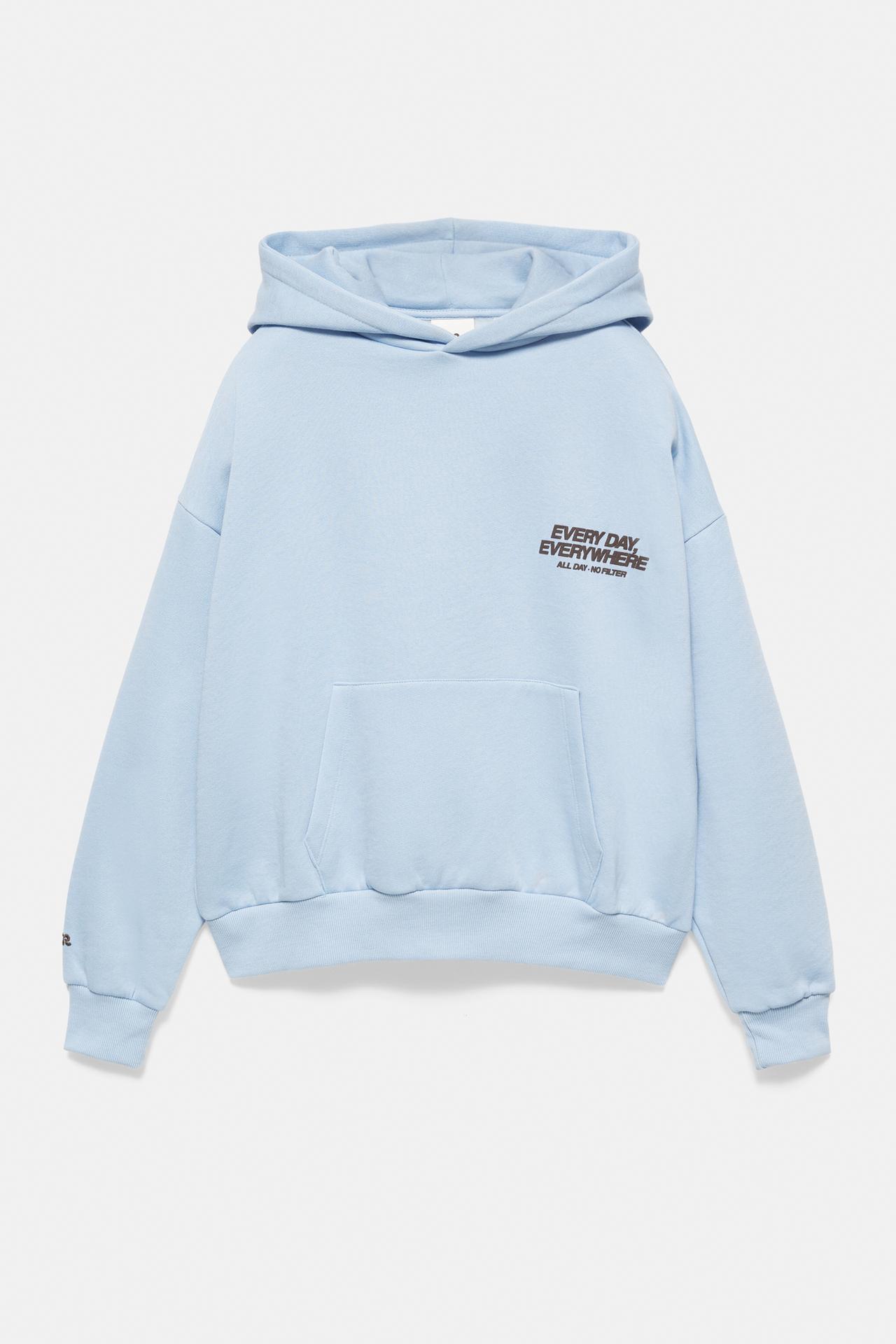 Oversize graphic hoodie — Pastel blue