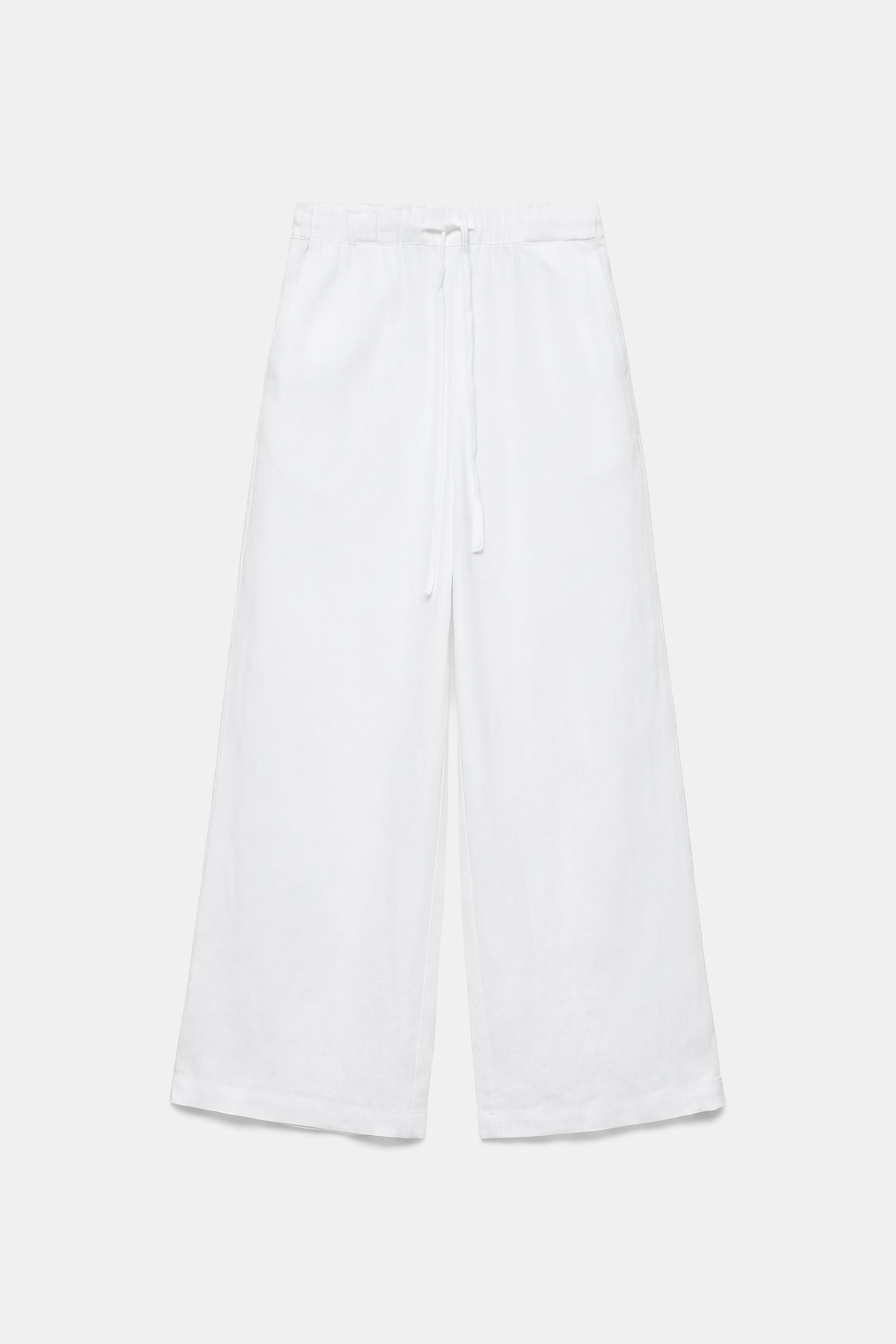 Elasticated waist culottes — White