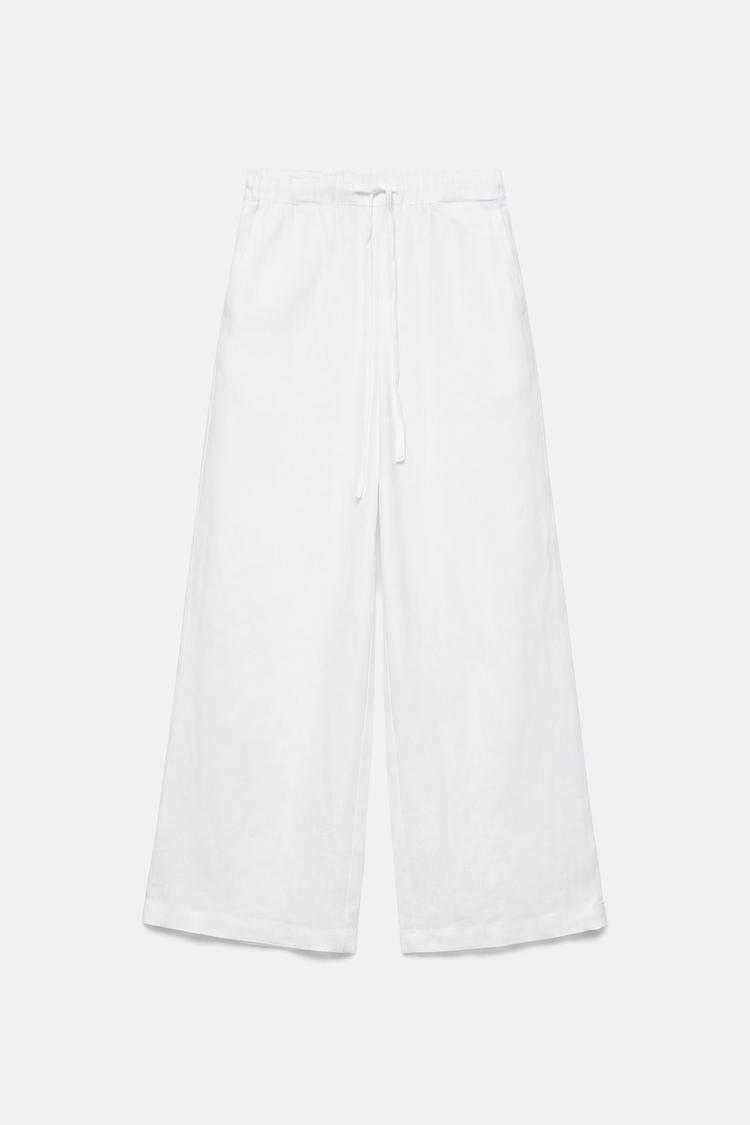 Elasticated waist culottes — White