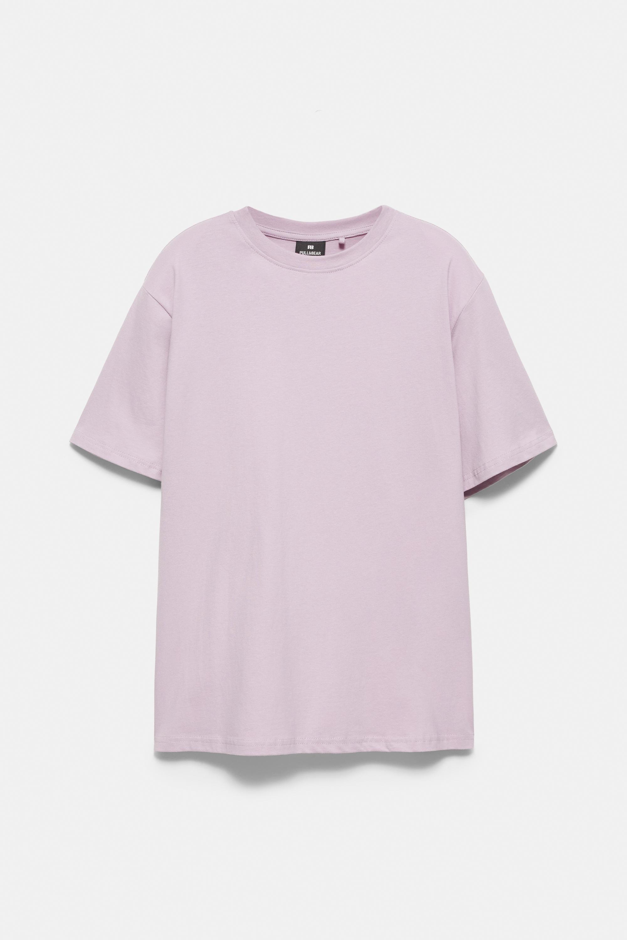 Basic short sleeve cotton T-shirt — Pale mauve