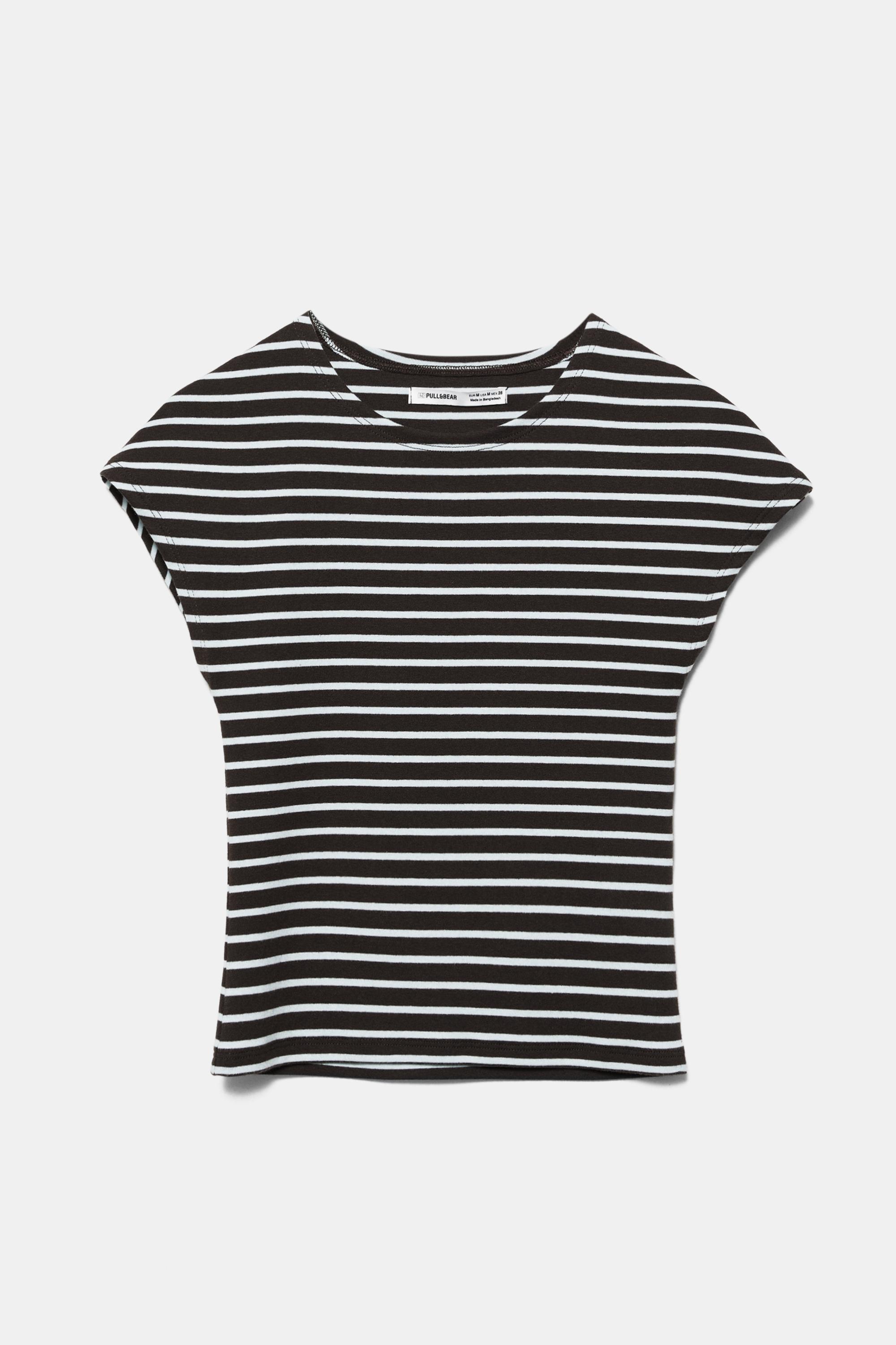 Fitted short sleeve T-shirt — Striped