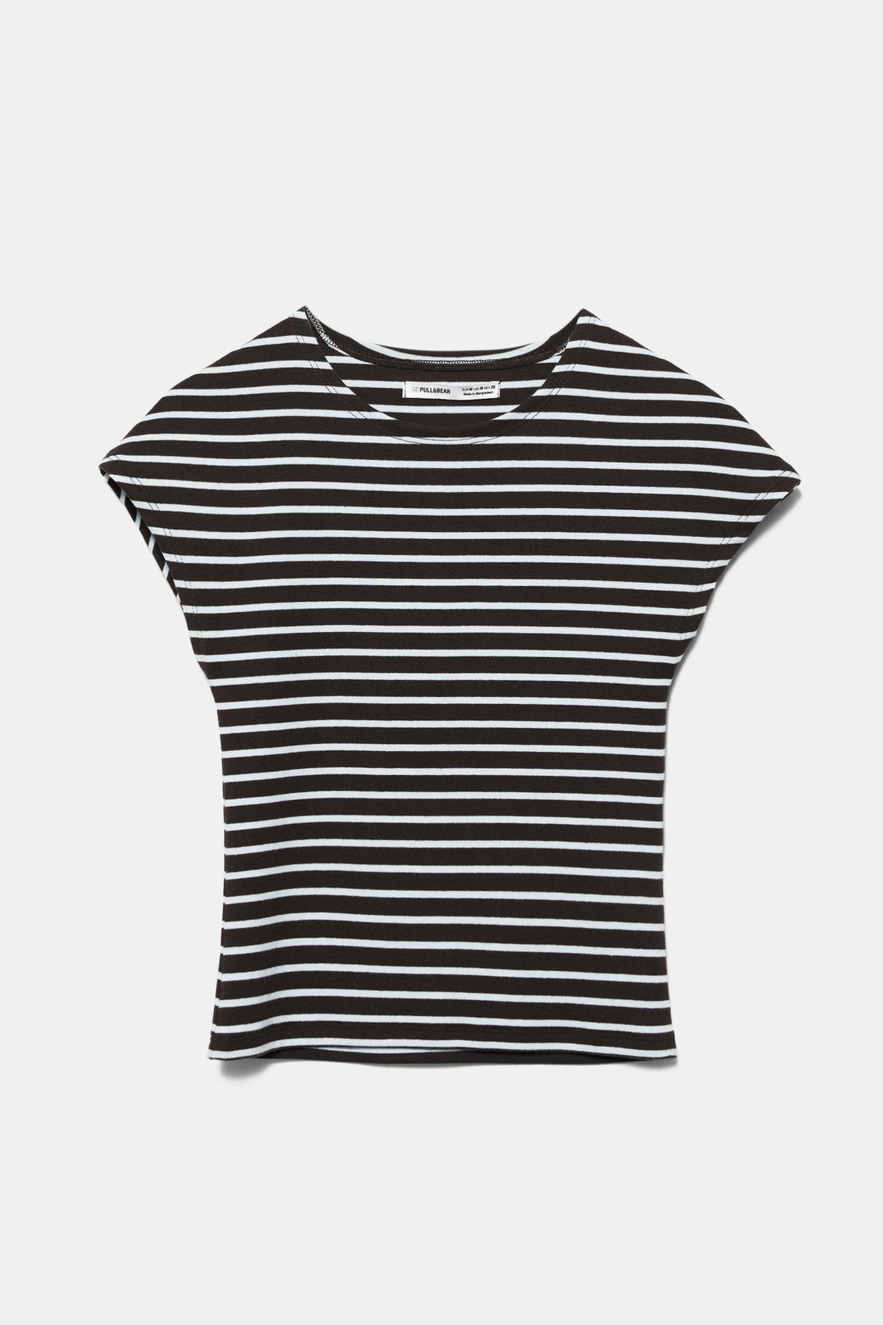Fitted short sleeve T-shirt — Striped