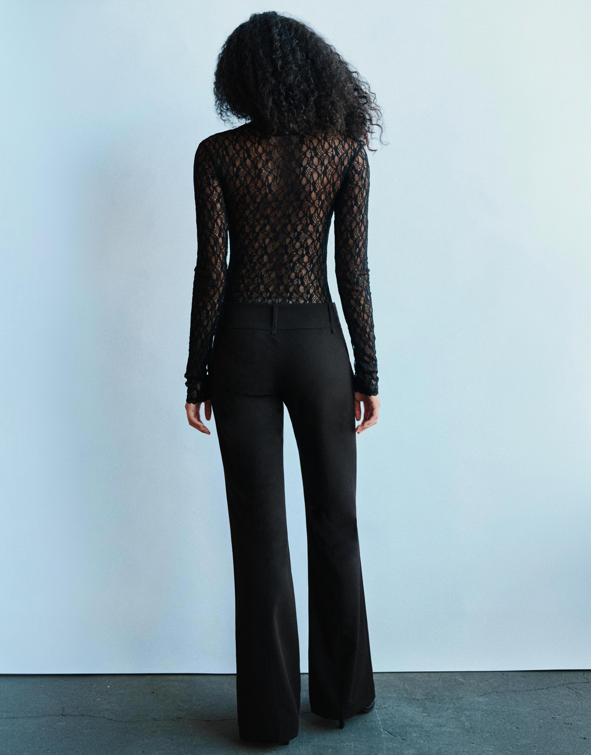 Flared trousers with belt loops — Black