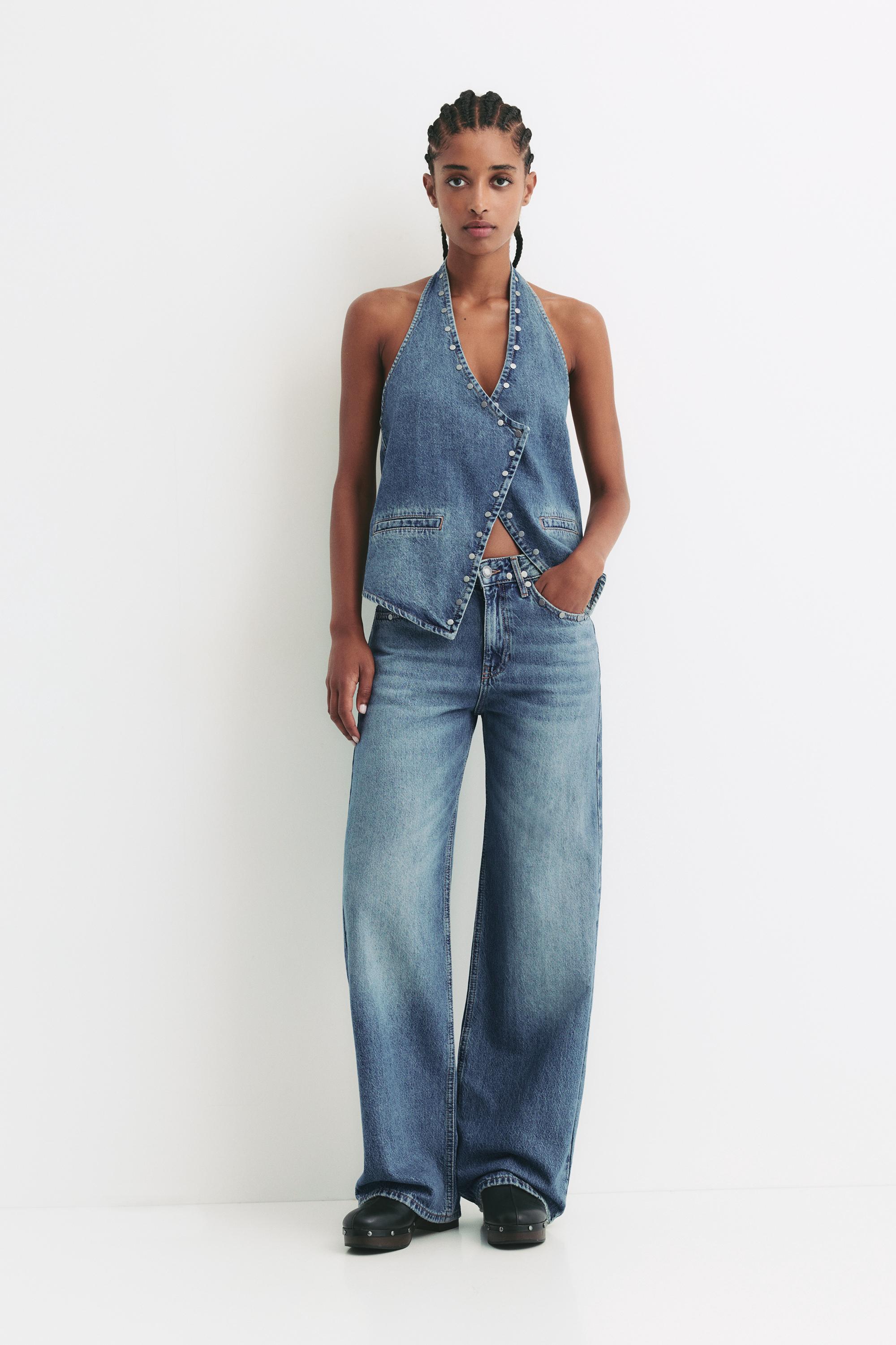 Gerade Geschnittene Jeans Mit Nieten