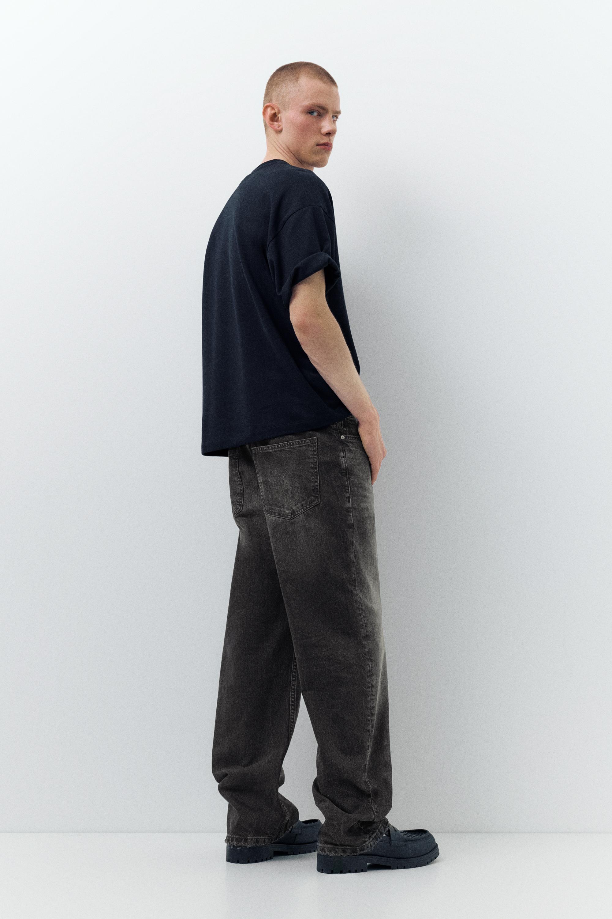 Low-rise baggy jeans — Faded black