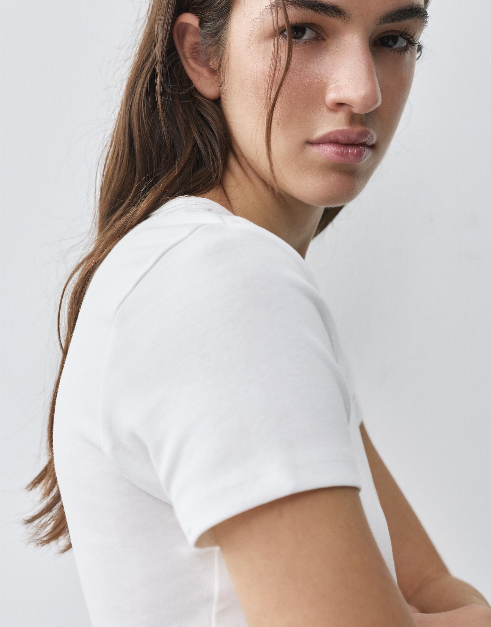 Fitted short sleeve T-shirt — White