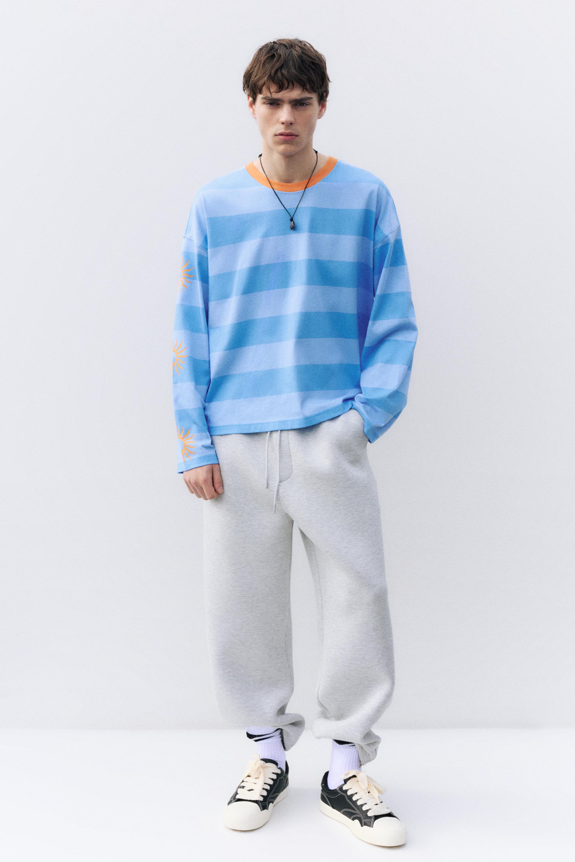 STWD striped boxy T-shirt — Deep blue