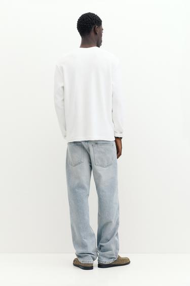 Long sleeve Henley T-shirt — White 3