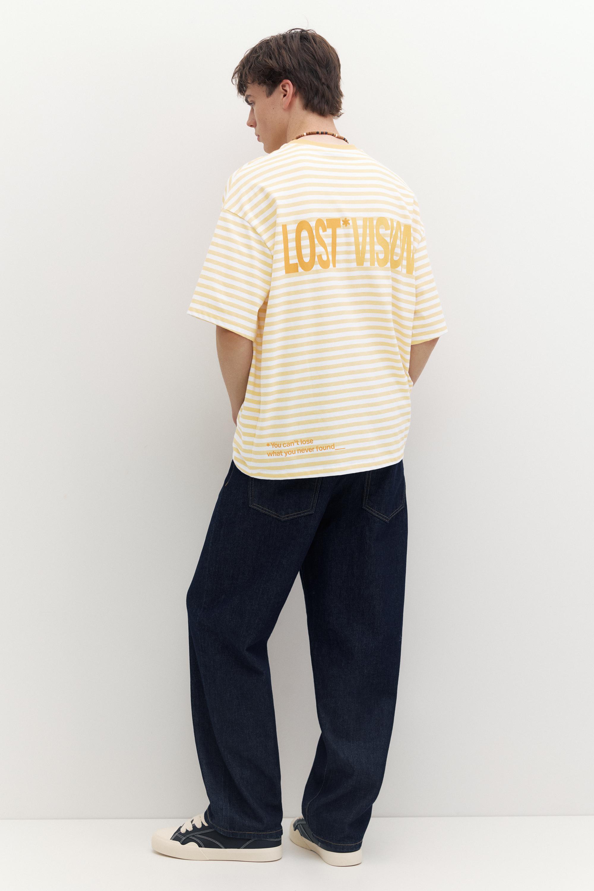 STWD boxy striped T-shirt — Yellow