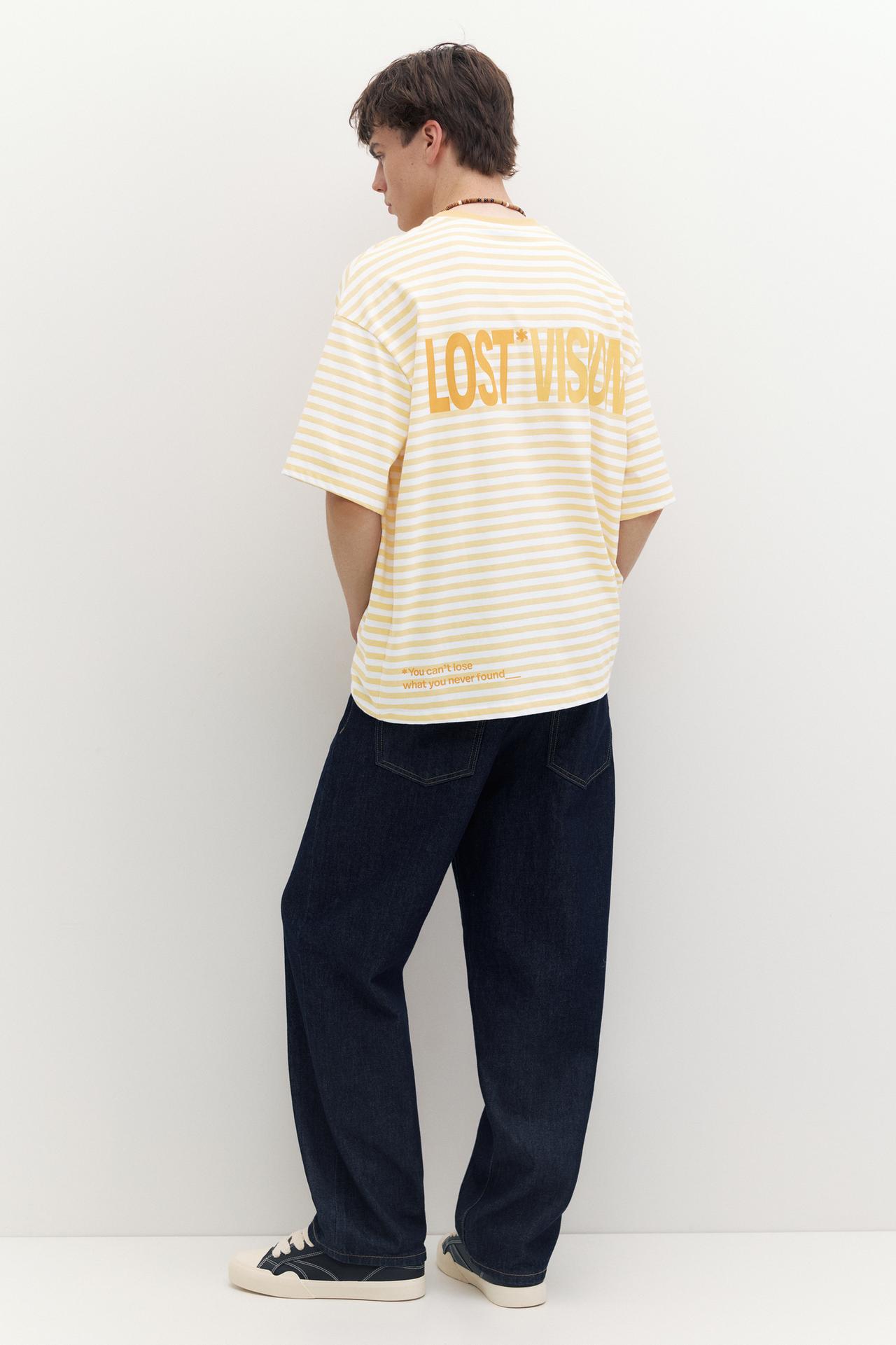 STWD boxy striped T-shirt — Yellow