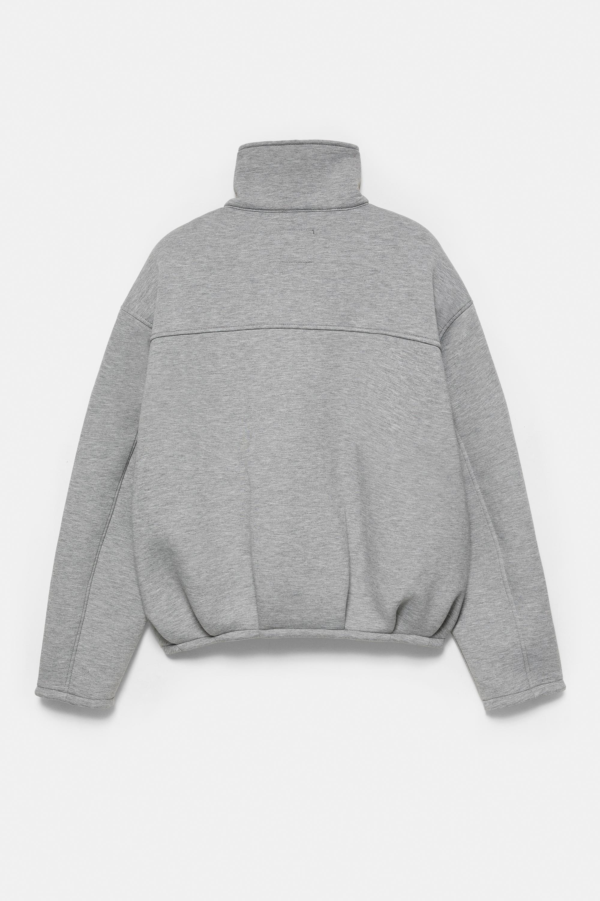 Neoprene-effect zip-up jacket — Grey marl